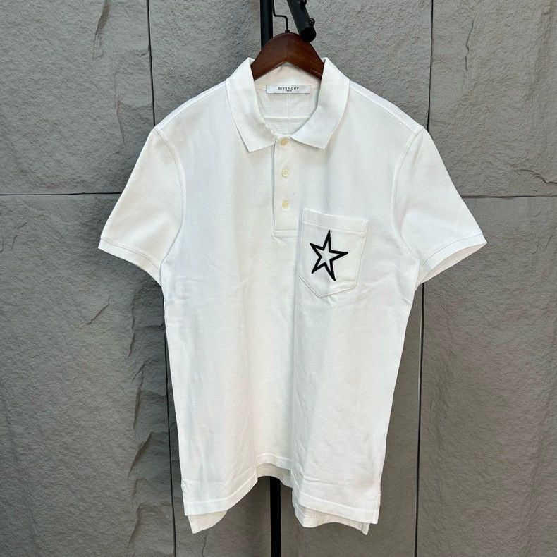 Givenchy Givenchy Five-pointed Star Logo Embroidered White Polo Shi Size US L / EU 52-54 / 3 - 1 Thumbnail