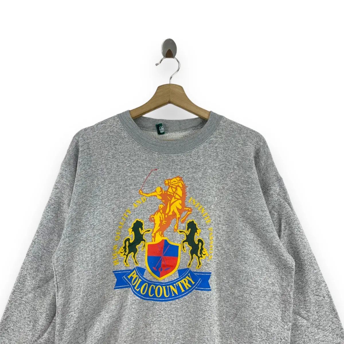 Polo Ralph Lauren Vintage 90’ POLO COUNTRY PONY Crest Logo Sweatshirt Size US M / EU 48-50 / 2 - 2 Thumbnail