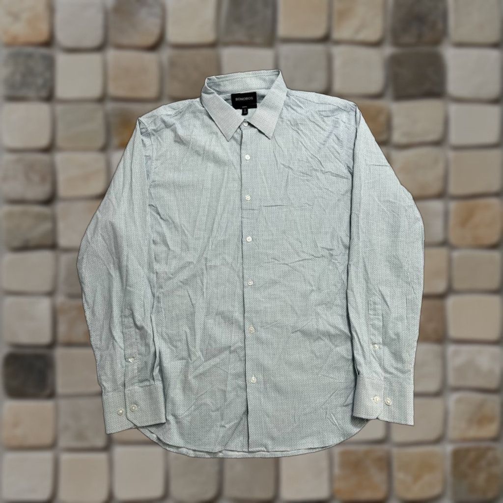 Bonobos Bonobos Slim Fit Shirt Mens XL Green Nylon Stretch Button Front Collared Weekend Size US XL / EU 56 / 4 - 1 Thumbnail