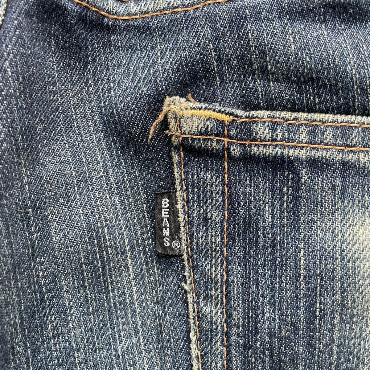 Japanese Brand W32x33💥 Vintage Beams Dark Blue Denim Jeans Pants Size US 32 / EU 48 - 8 Thumbnail