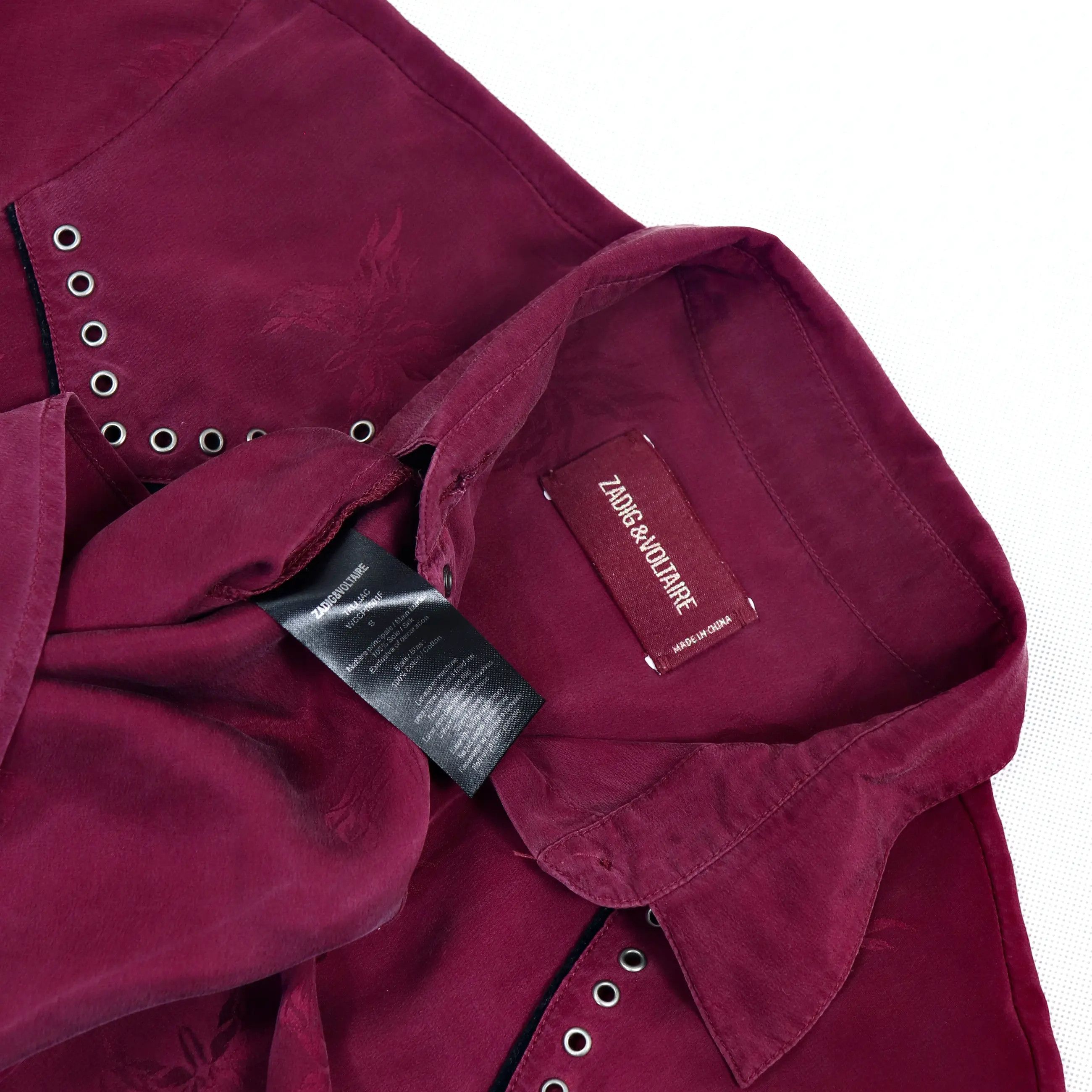 Zadig & Voltaire Zadig & Voltaire Talijac Silk Butterfly Cowboy Shirt Size US S / EU 44-46 / 1 - 6 Thumbnail