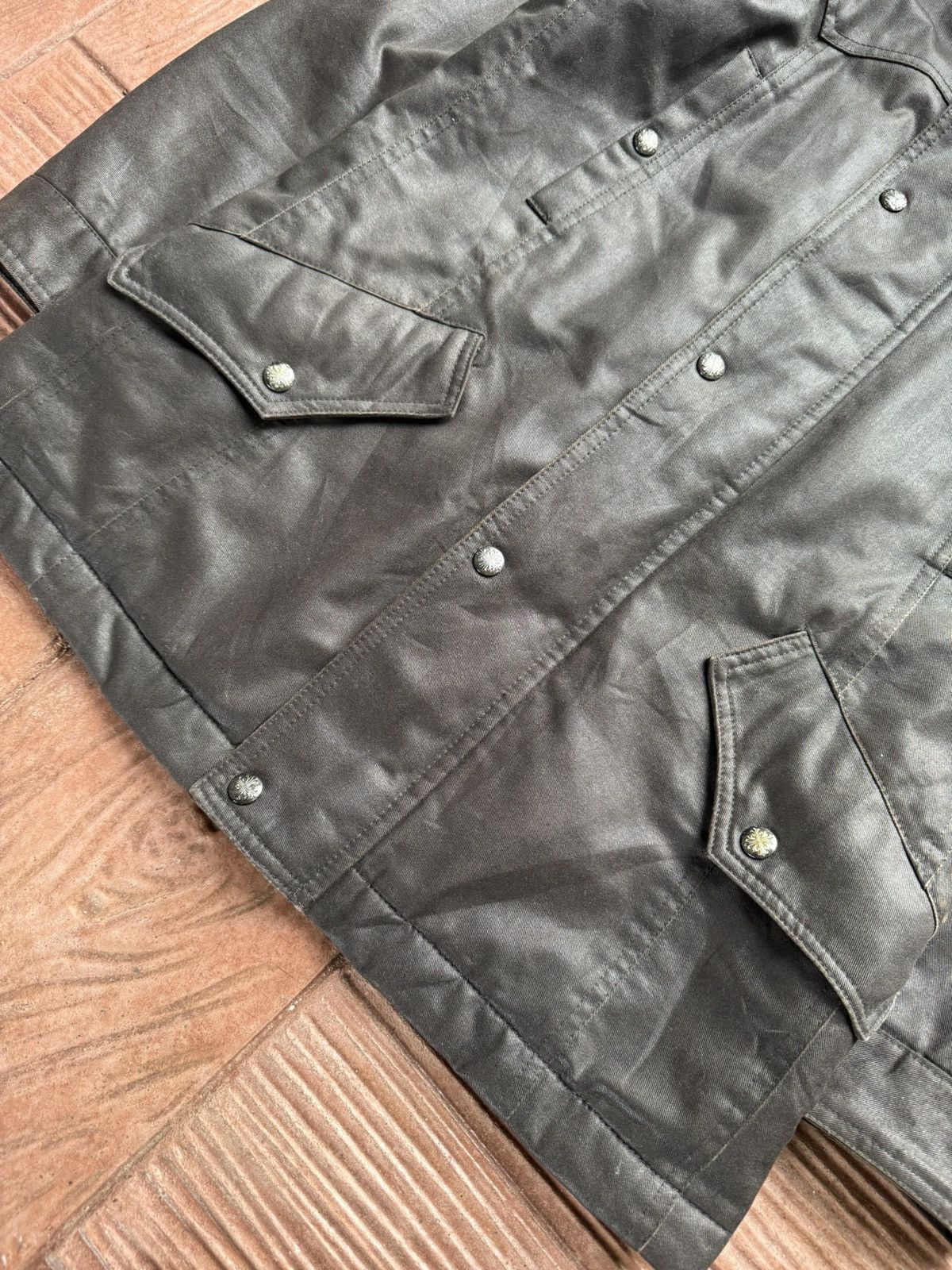 Japanese Brand Custom Culture Chrome Hearts Cross Button Waxed Fur Jacket Size US M / EU 48-50 / 2 - 4 Thumbnail