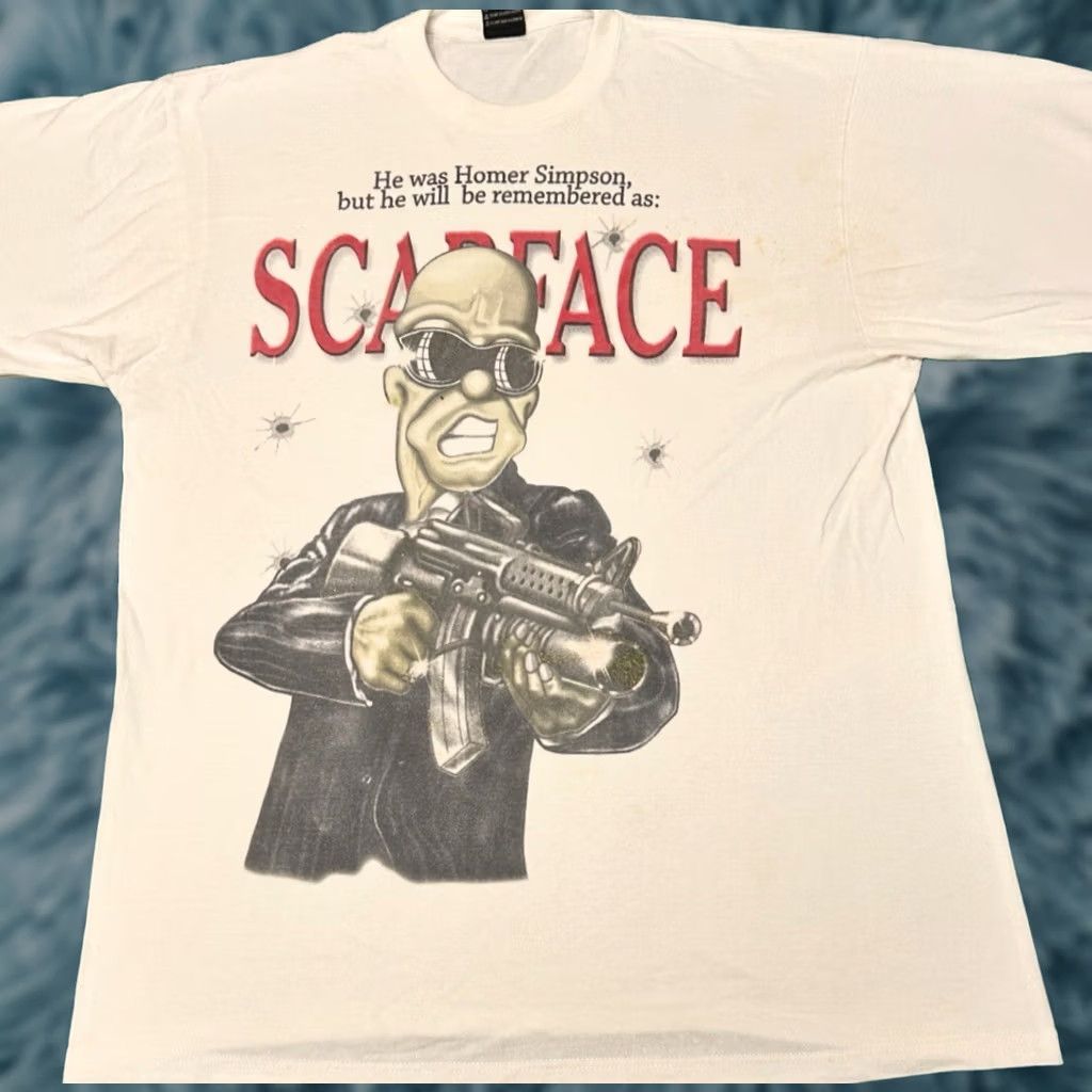 Vintage VINTAGE The Simpsons Homer Simpson Scarface Parody Shirt XXL Hip Hop 90s Y2K Mens Size US XXL / EU 58 / 5 - 1 Thumbnail