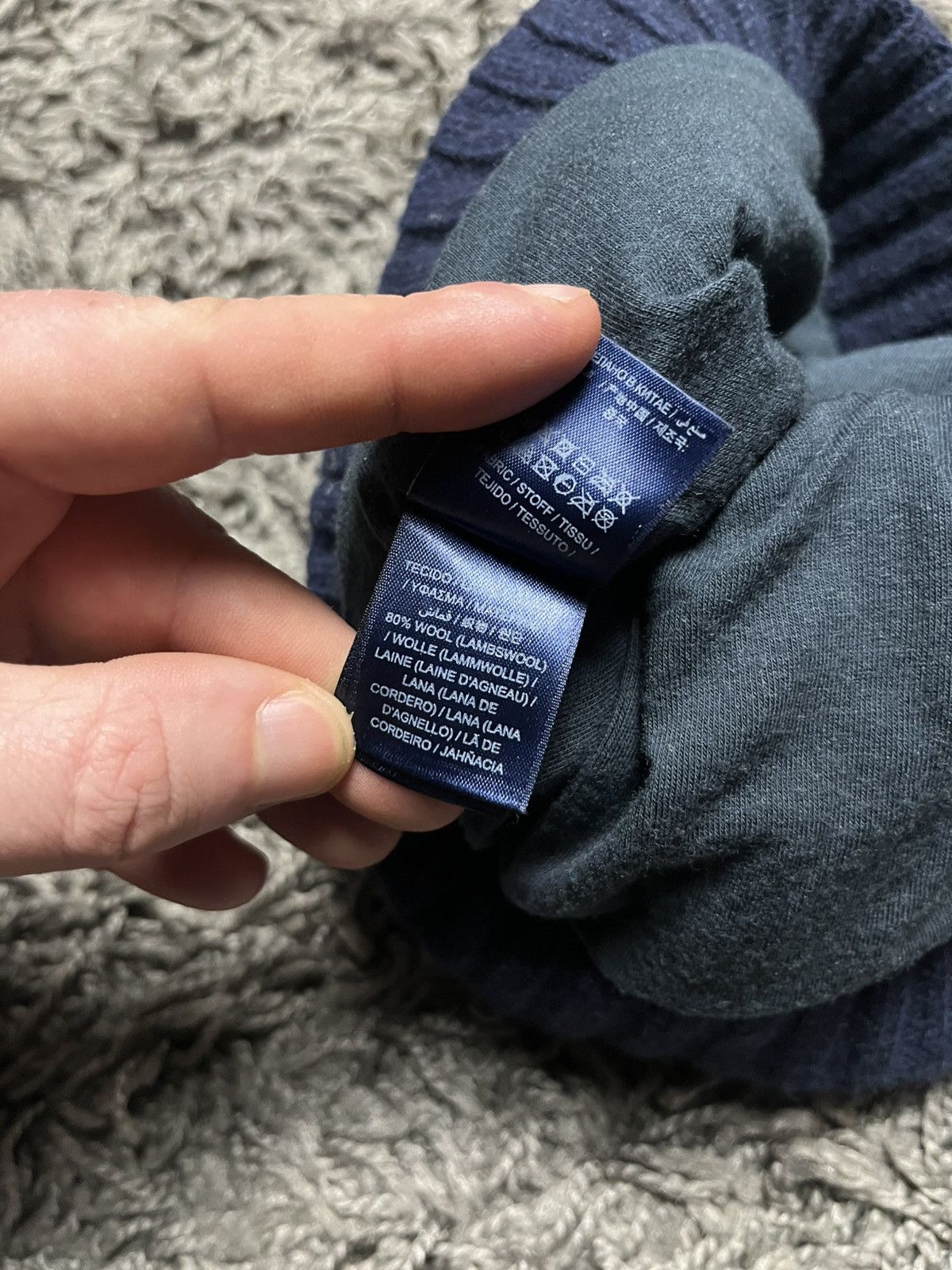 Gant GANT Embroidered Shield Beanie - Dark Blue Wool 80% Size ONE SIZE - 6 Thumbnail