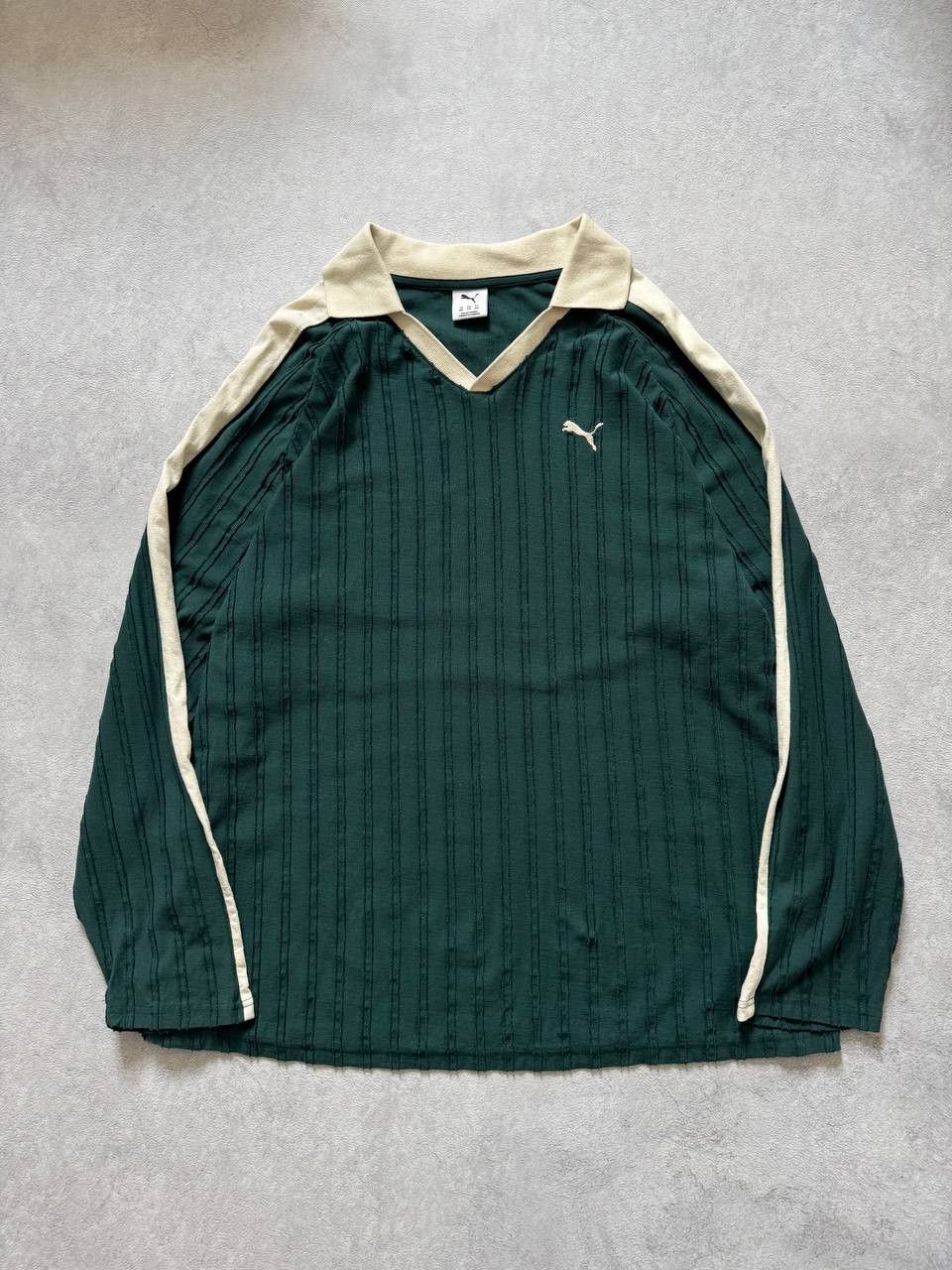 Puma Puma Striped Long Sleeve Retro Jersey Polo Shirt 2XL Size US XXL / EU 58 / 5 - 8 Thumbnail