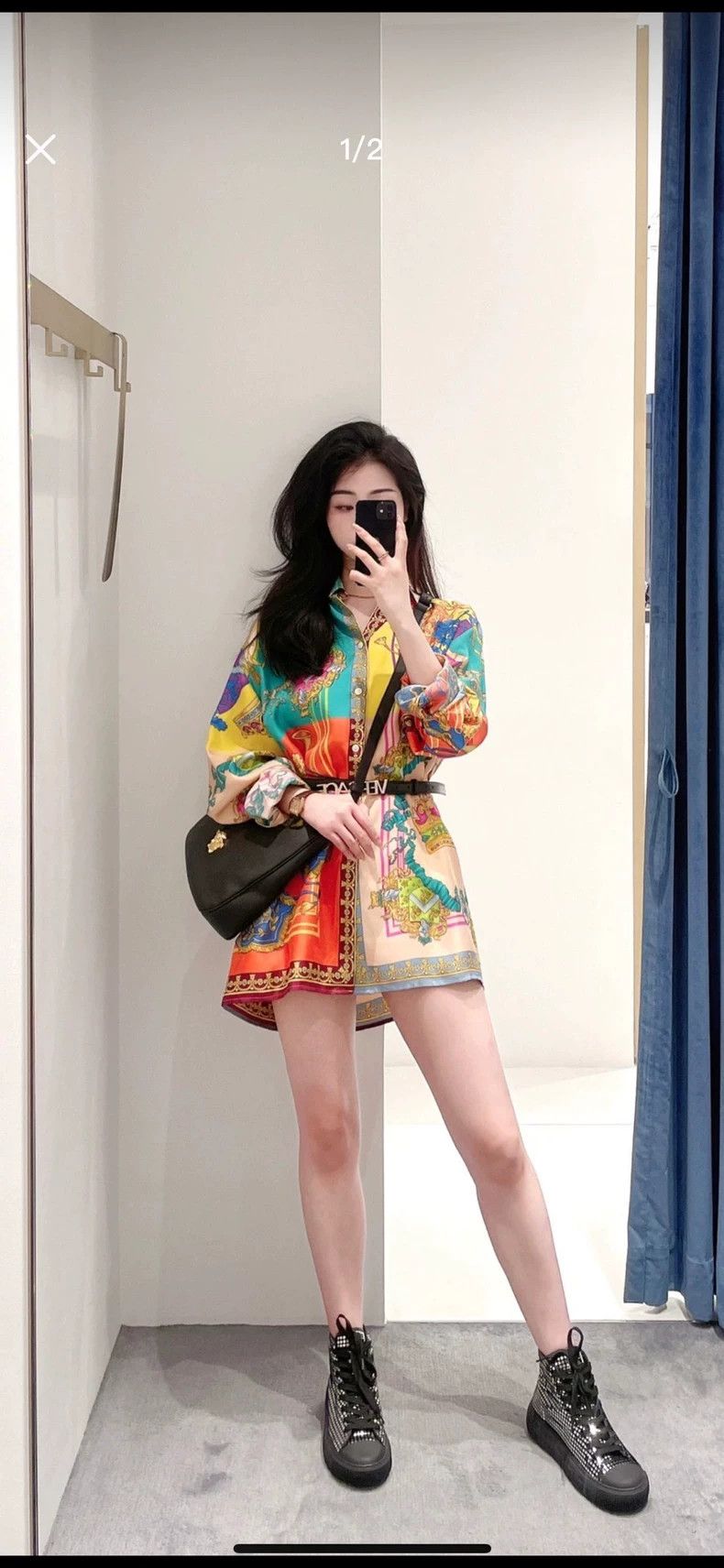 Versace Versace Mulberry silk long-sleeved shirt Size S / US 4 / IT 40 - 2 Thumbnail