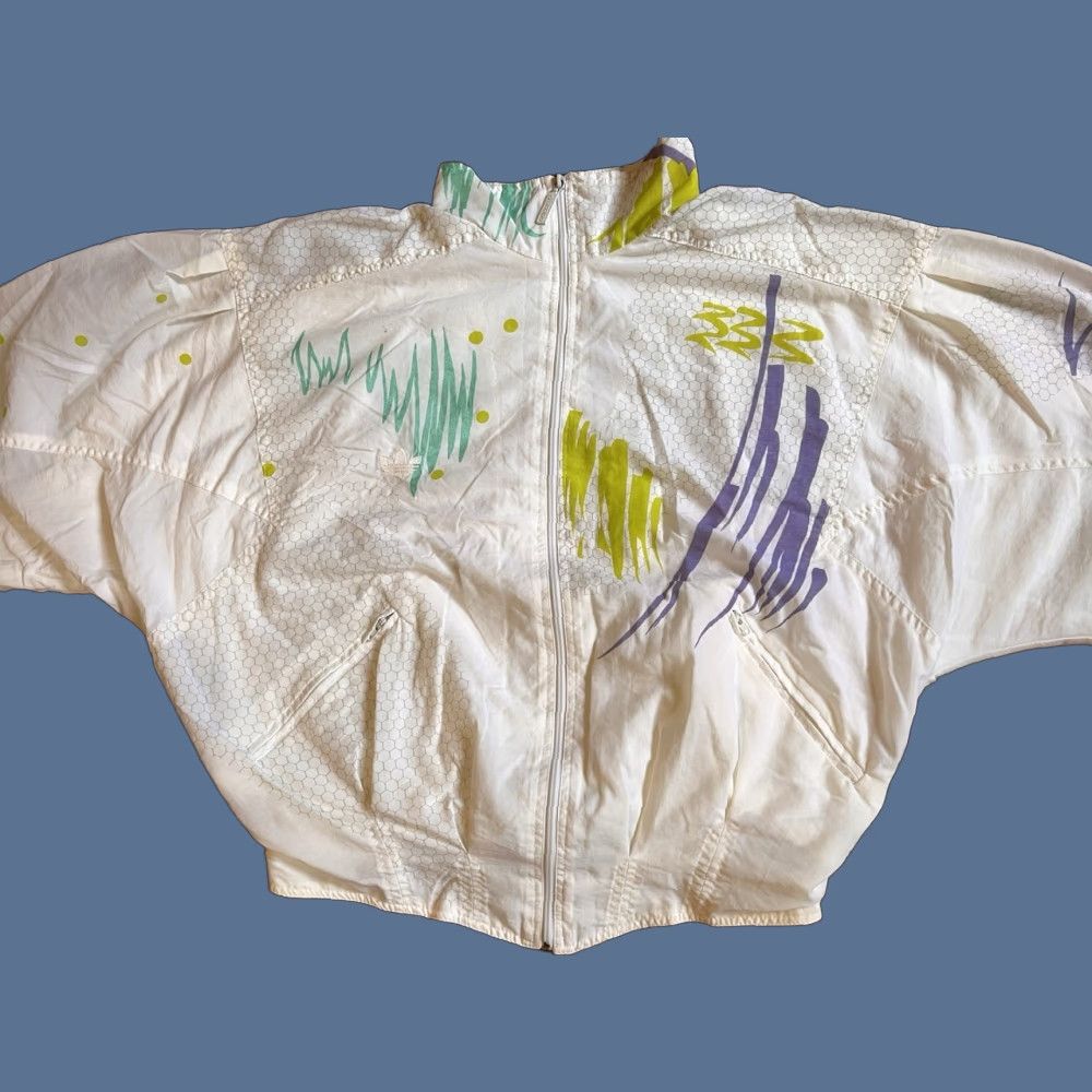 Adidas VINTAGE adidas Track Suit Women’s Small White Lavender Nylon 90s Made in France Size S / US 4 / IT 40 - 1 Thumbnail