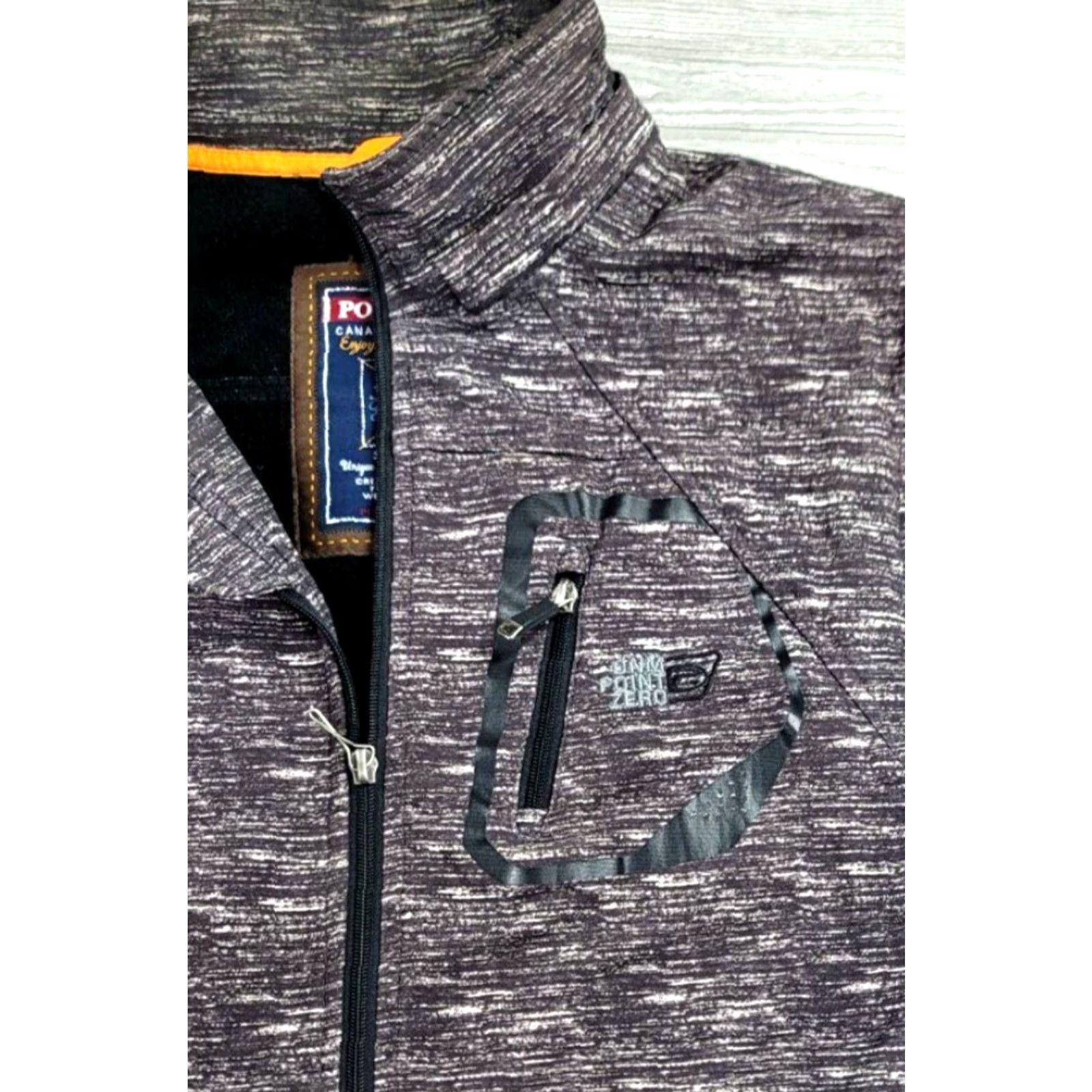 Point Zero Point Zero Mens Jacket Black Marble Full Zip Lined Heavyweight Softshell Winter Outdoor Stand-Up Collar Nascent? Size US L / EU 52-54 / 3 - 3 Thumbnail