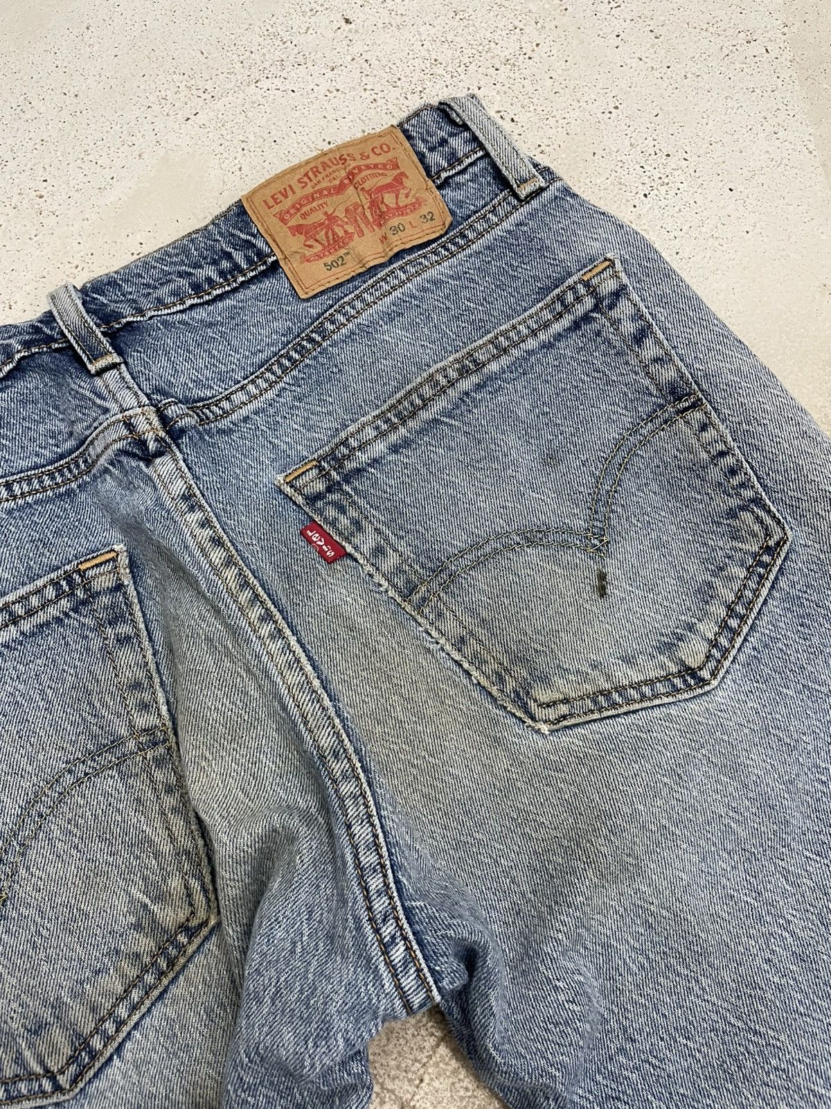 Levi's Levis 502 Y2K Distressed Mud Dirty Light Blue Wash Size US 30 / EU 46 - 12 Thumbnail