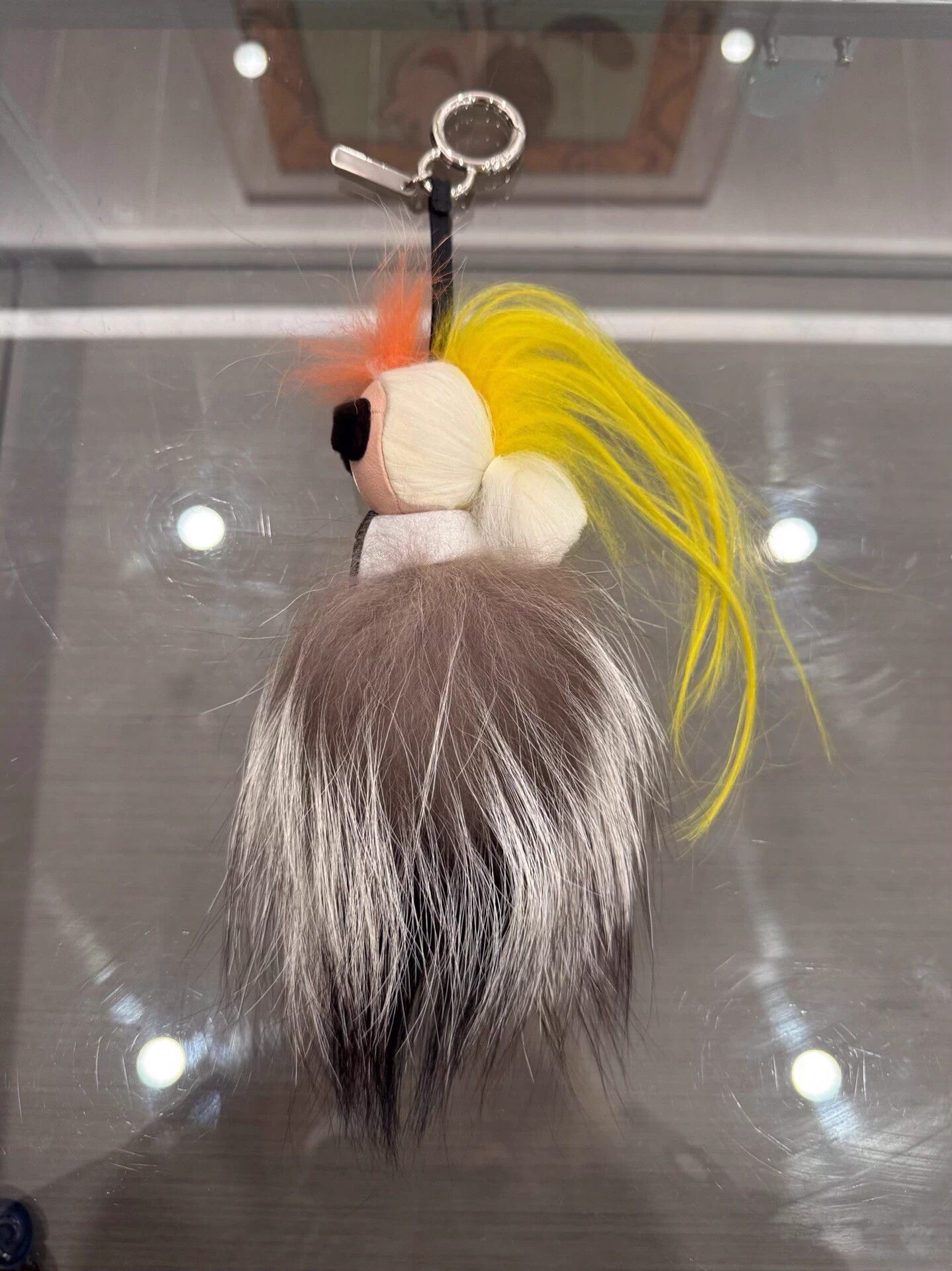 Fendi Fendi Yellow Mink KL Tassel Logo Keychain Size ONE SIZE - 3 Thumbnail
