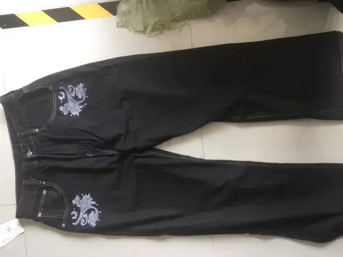 VIBE Retro Skull Wings Embroidered Baggy Jeans Size US 30 / EU 46 - 7 Thumbnail