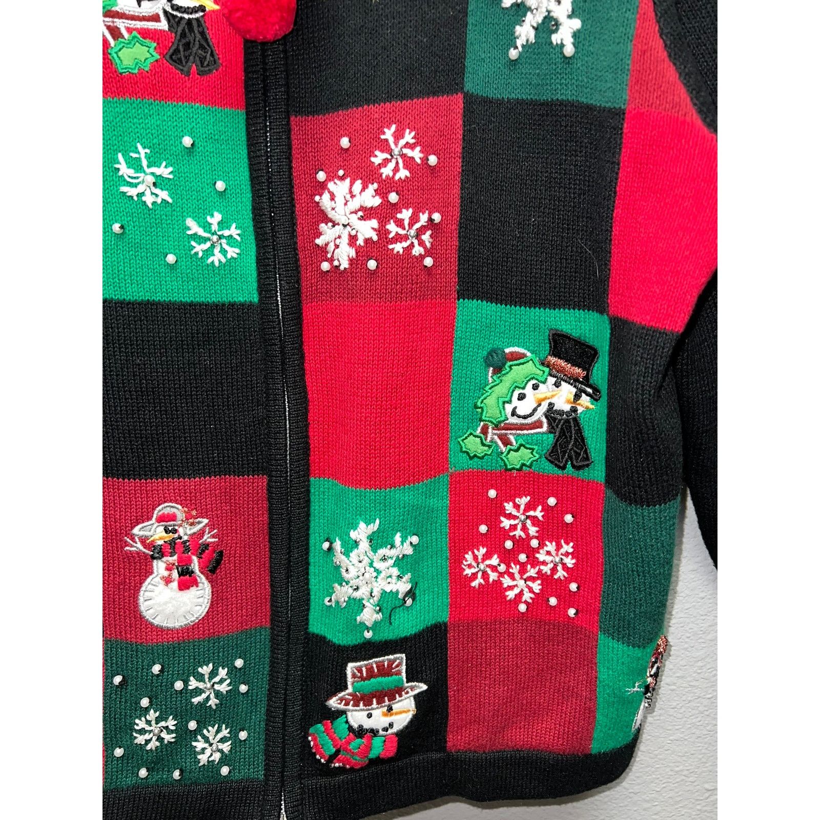 Vintage Womens Basic Editions Holdiay Christmas Sweater Full Zip L Size L / US 10 / IT 46 - 3 Thumbnail