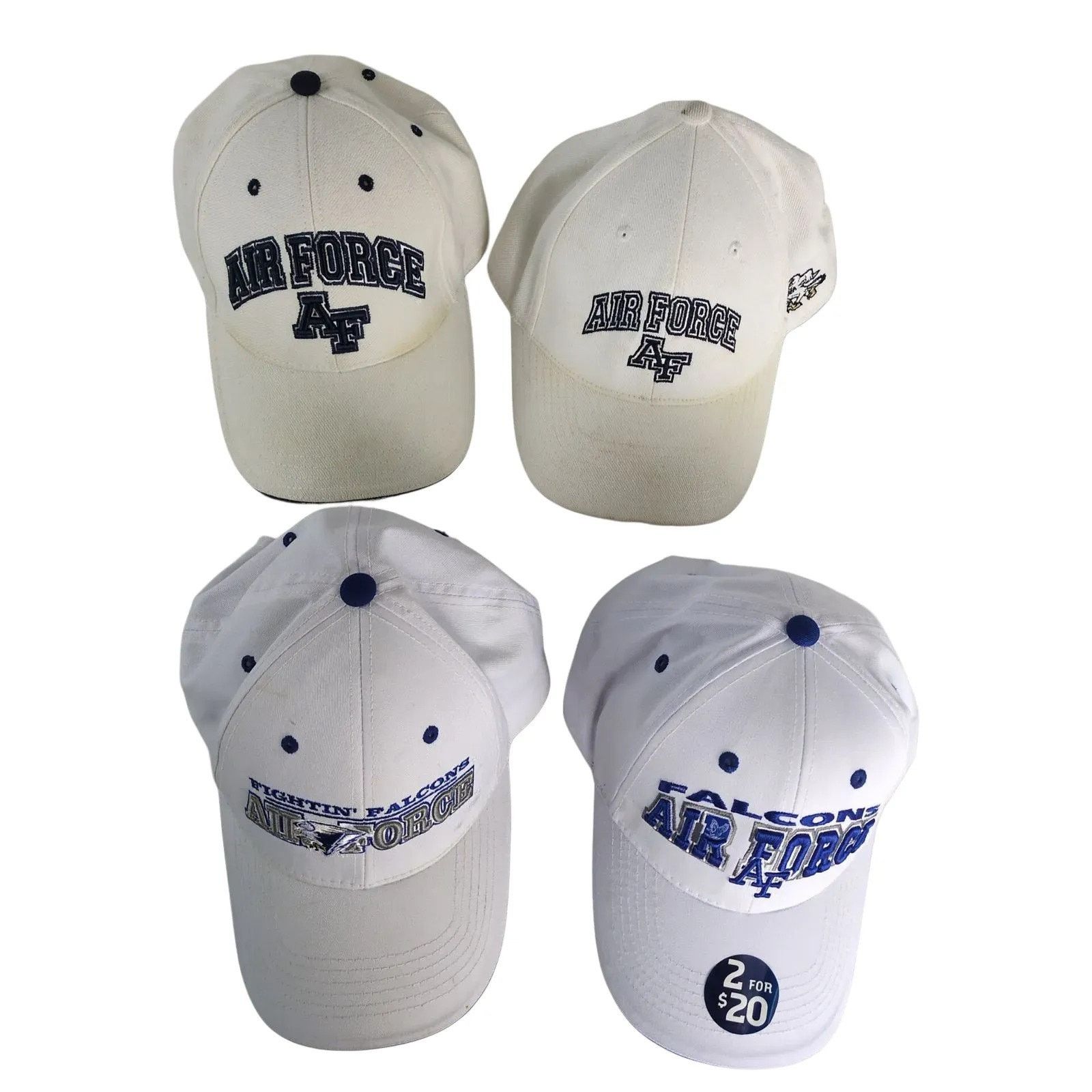 Other Set of 4 United States Air Force White Baseball Hats USAF Size ONE SIZE - 1 Thumbnail