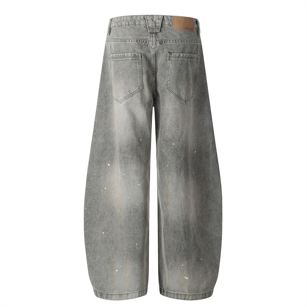 Japanese Brand × Jean Men's loose distressed street ink-washed scimitar jeans Size US 34 / EU 50 - 3 Thumbnail