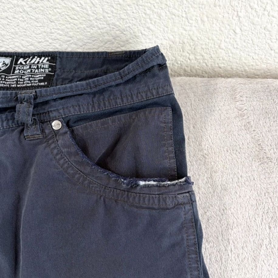 Vintage Kuhl Radikl Pants Men 38x34 Gray Stretch Canvas Cargo 5-Pocket Zipper Crew Comfort Regular Straight Pockets Logo Machine Washable Clothing Size US 38 / EU 54 - 4 Thumbnail