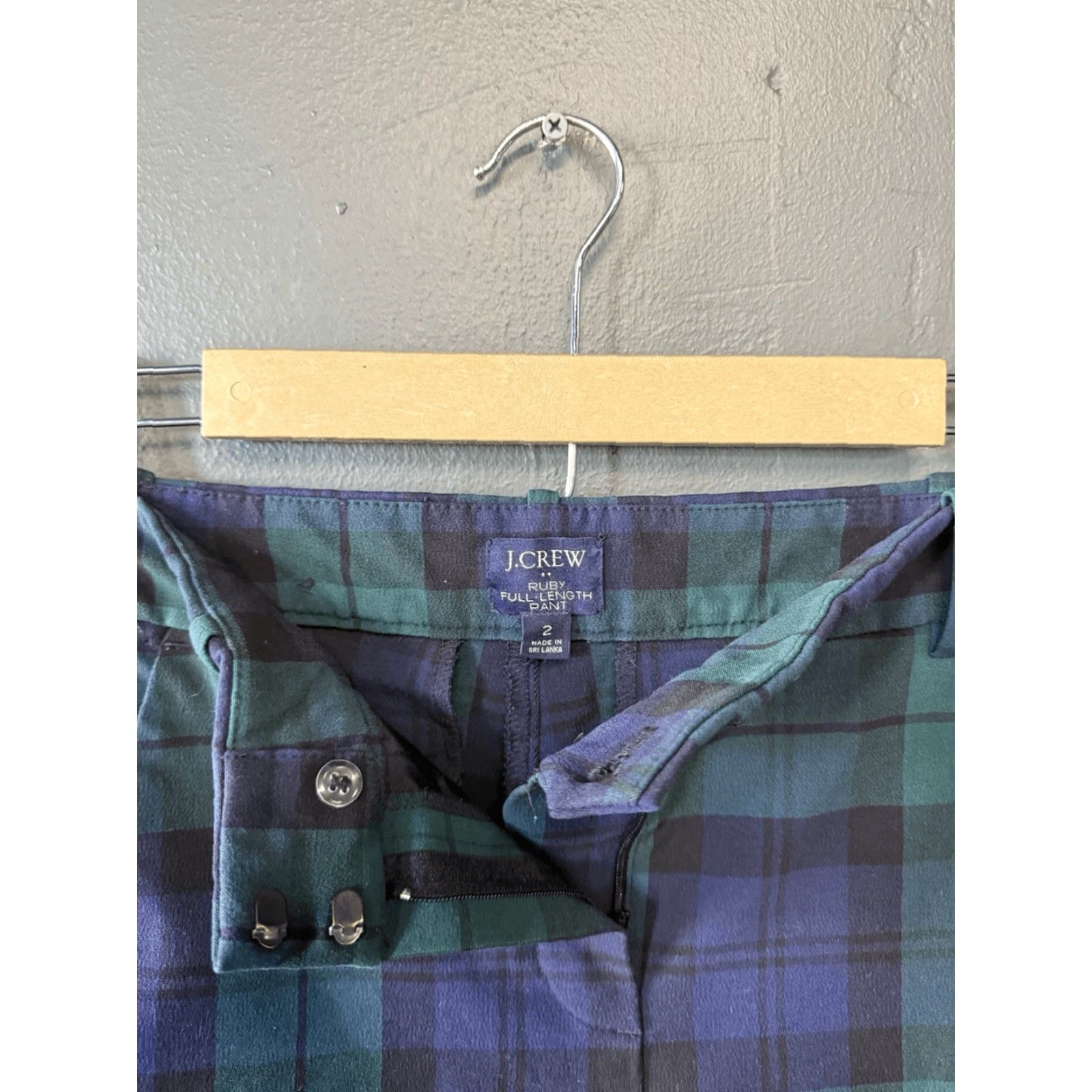 J.Crew J. Crew Pants Womens Size 2 Green Plaid Chino Ruby Full Length Size 26" / US 2 / IT 38 - 3 Thumbnail