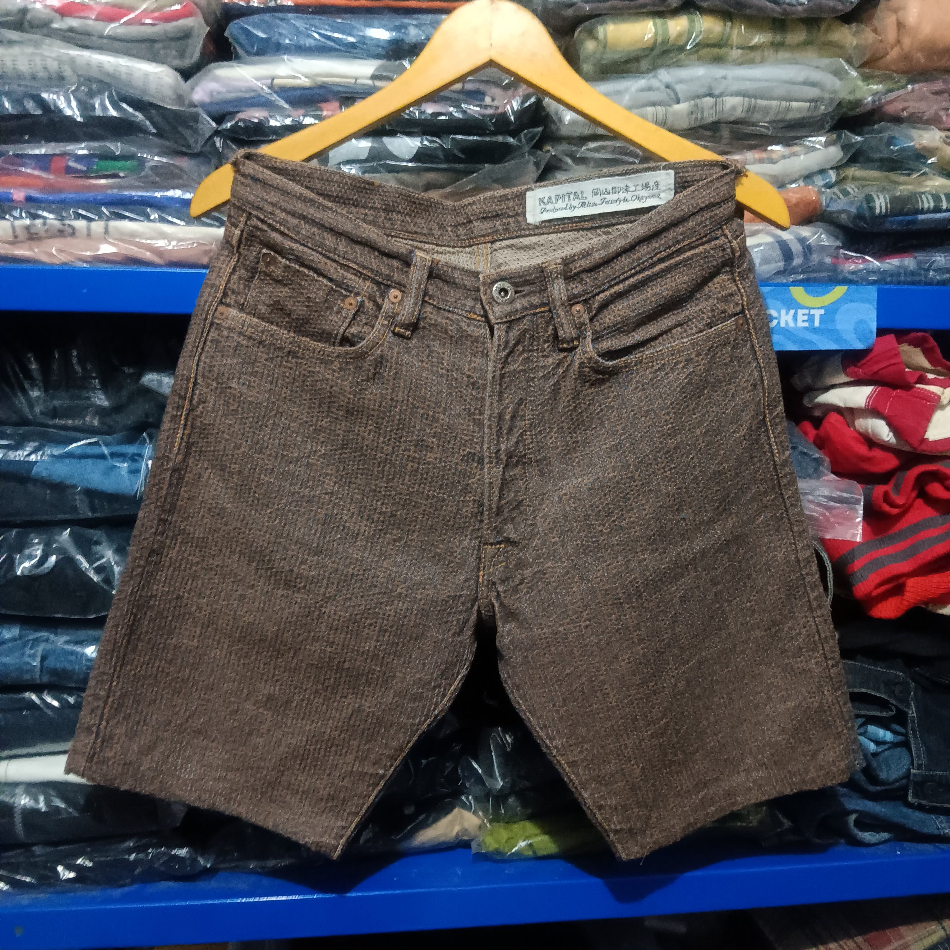 Kapital Kapital Kakisibu Sashiko short denim pants Size US 29 - 1 Thumbnail