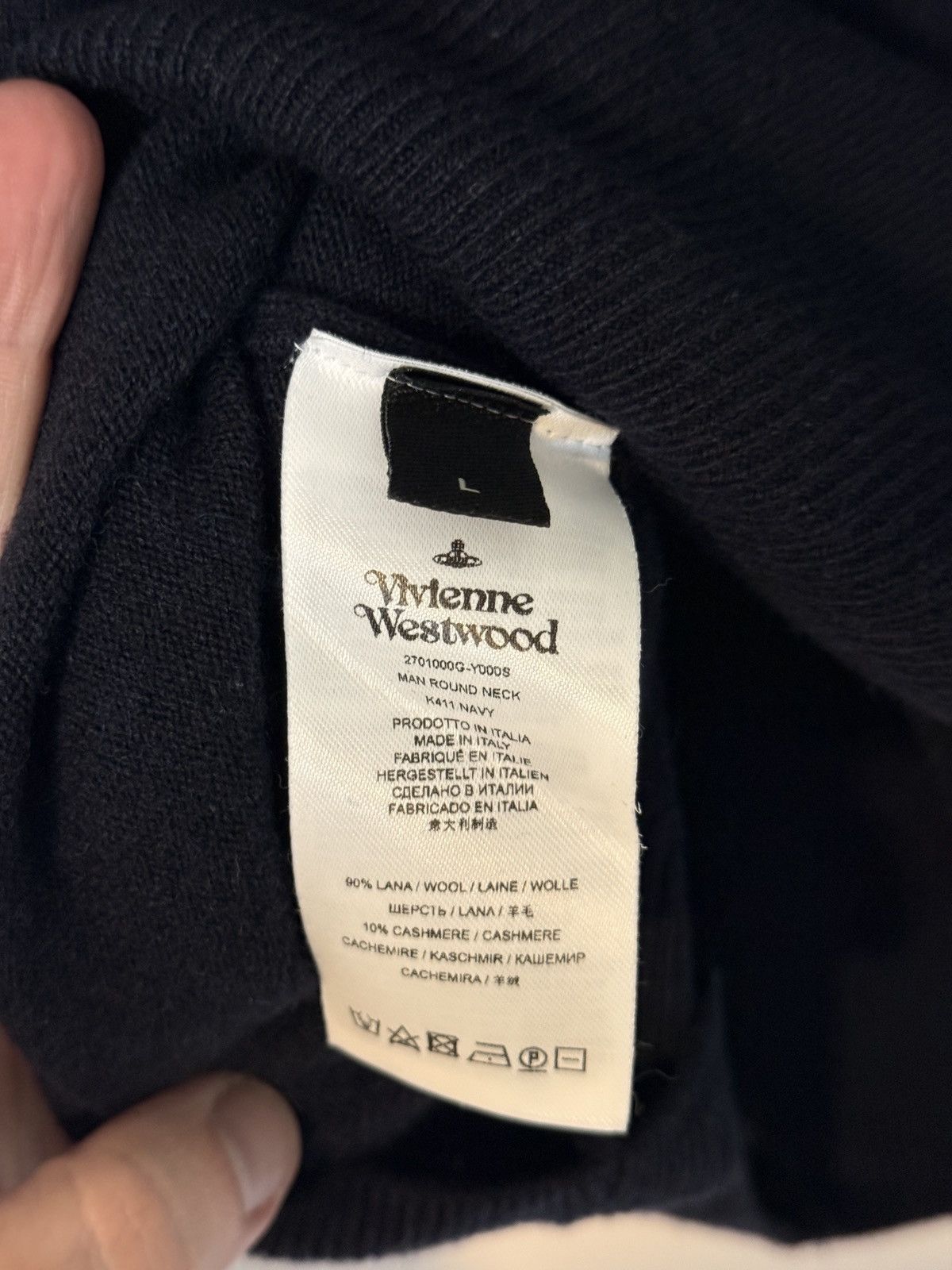Vivienne Westwood IYKYK Low Key Wool/Cashmere Crewneck Sweater Size US L / EU 52-54 / 3 - 6 Thumbnail