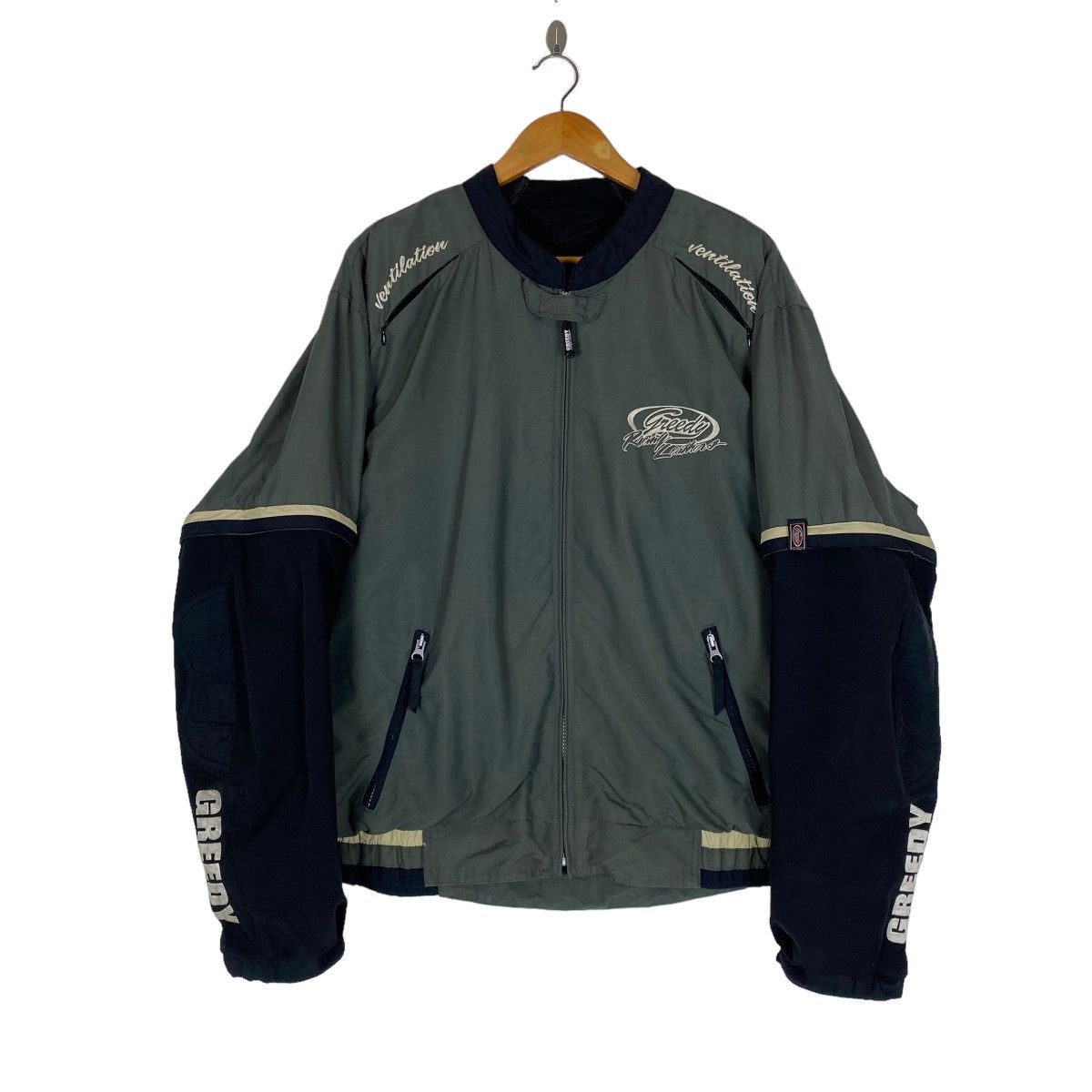 image of Nice Design Greedy Motorcycles Racing Jacket in Grey, Men's (Size Medium)