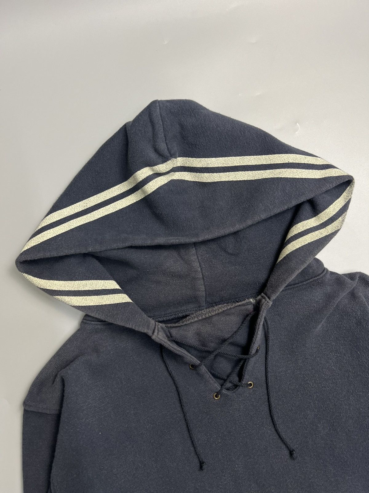 Kapital Vintage 1990s Kapital Blue Navy Pullover 2M White Stripe Size US S / EU 44-46 / 1 - 3 Thumbnail
