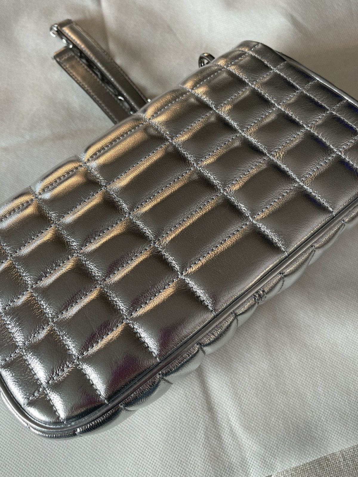 Michael Kors Michael Kors Tribeca Shoulder Bag-Silver Size ONE SIZE - 5 Thumbnail