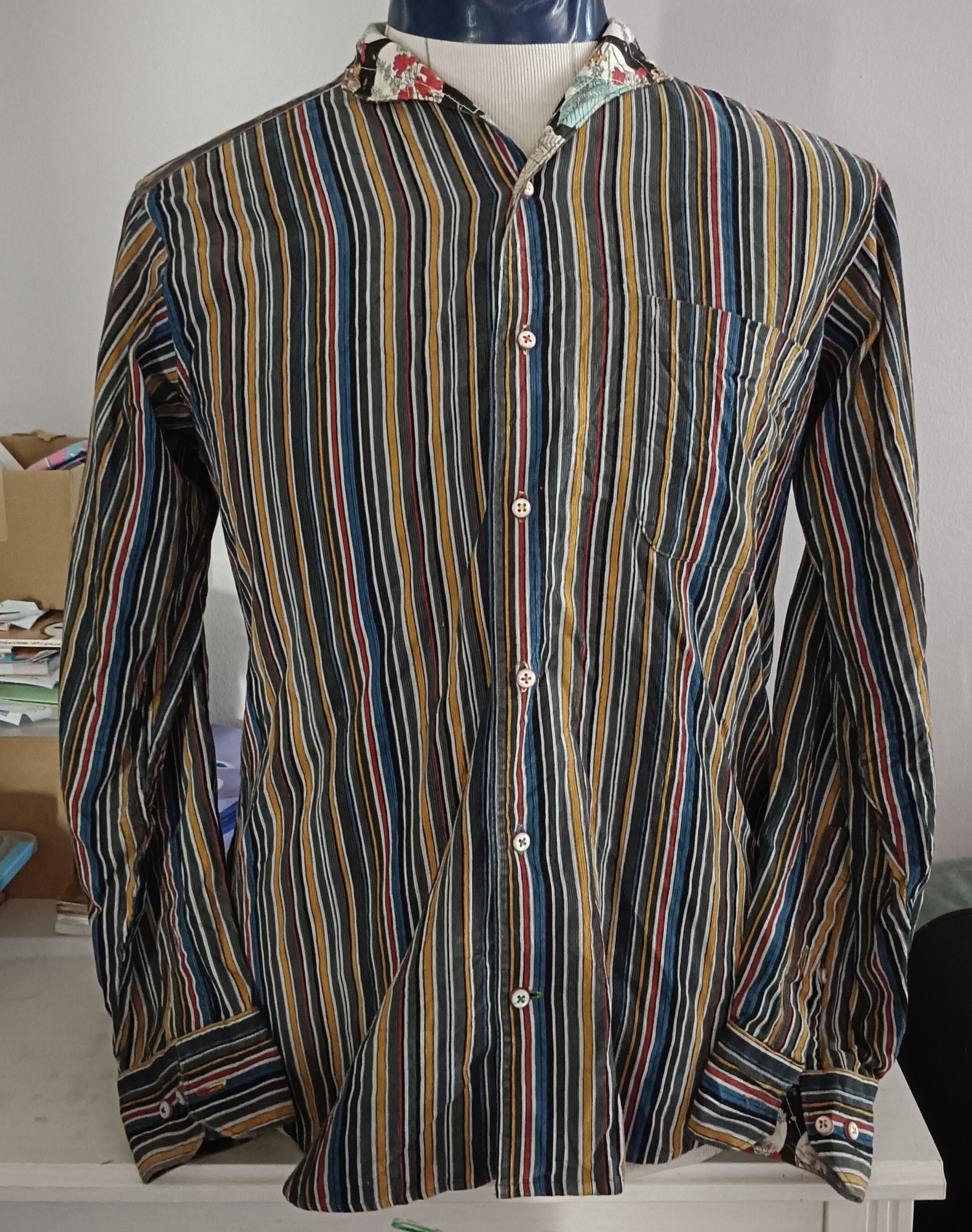 Japanese Brand LOUIS & CLERK Striped Shirt Long Sleeve M Made in Japan Size US M / EU 48-50 / 2 - 1 Thumbnail