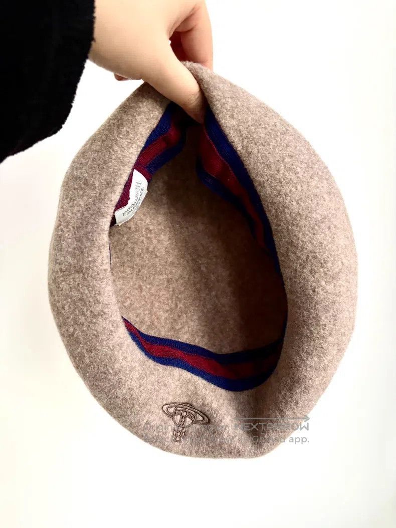 Vivienne Westwood Vivienne Westwood Used Beige Saturn Beret Size ONE SIZE - 4 Thumbnail