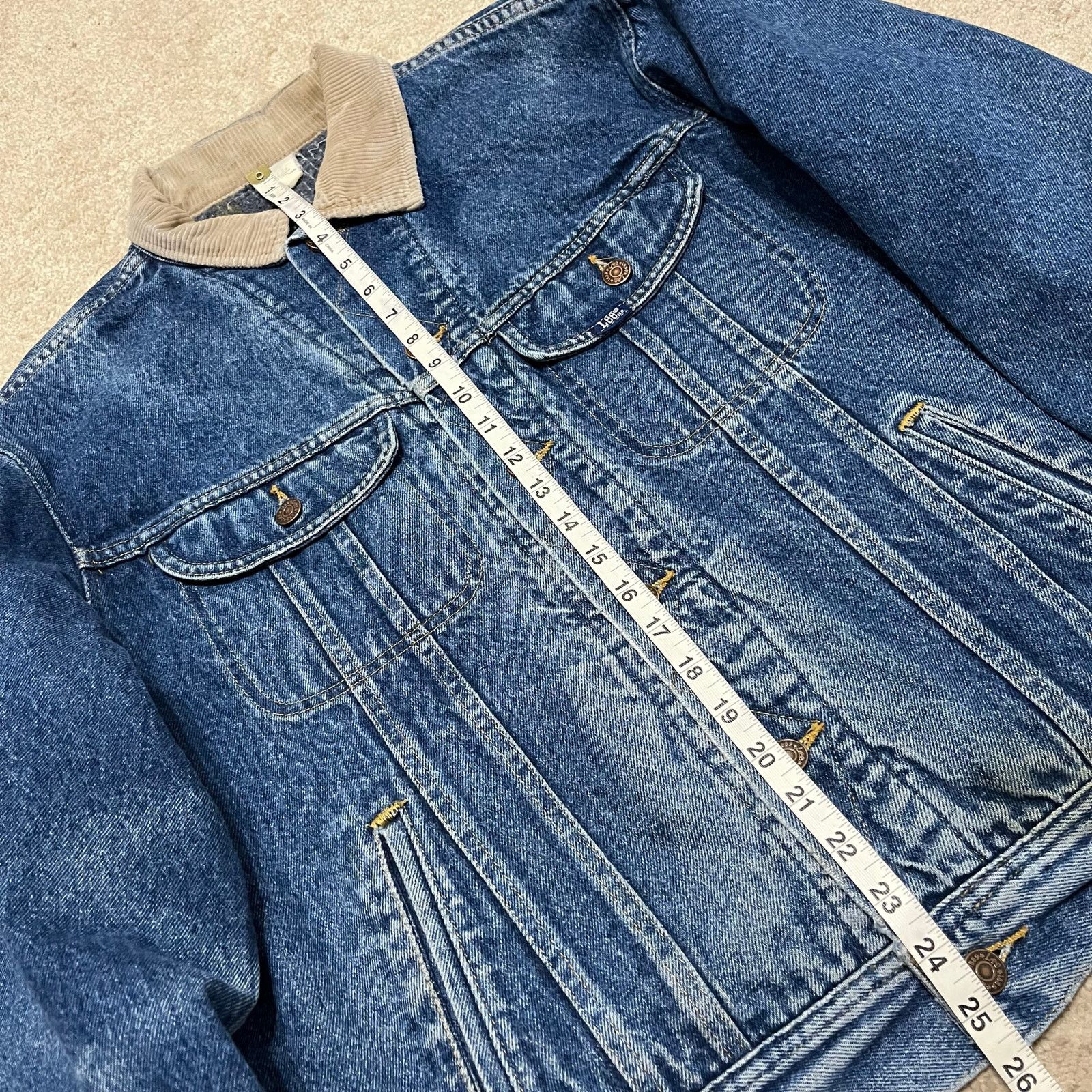 Lee Vintage 1989 Lee Blanket Lined Denim Jacket Corduroy Collar Size US L / EU 52-54 / 3 - 8 Thumbnail