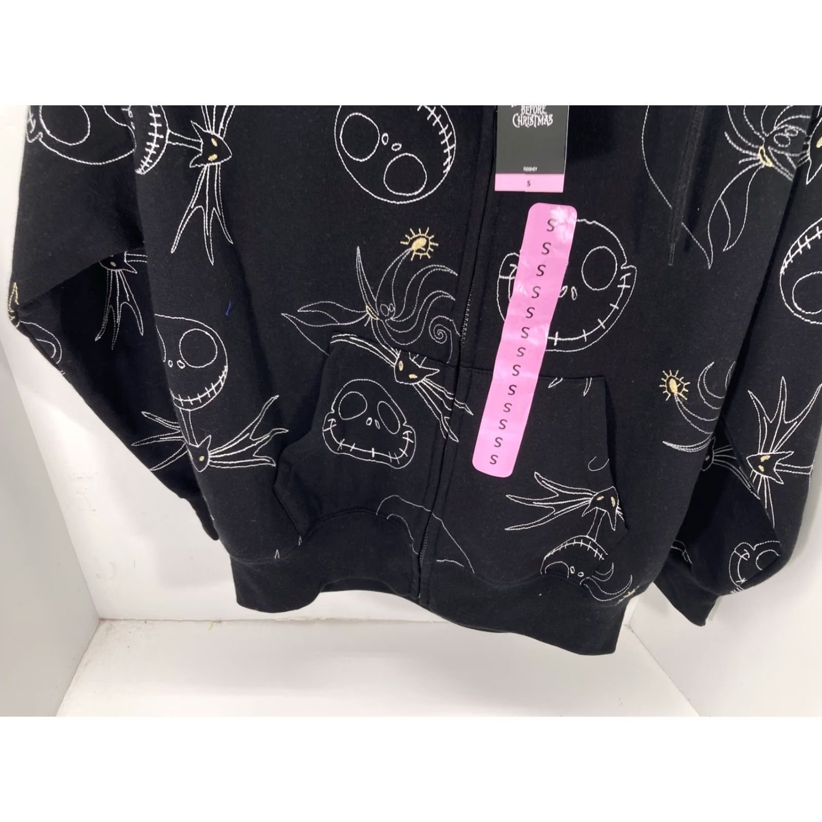 Disney VINTAGE Nightmare Before Christmas Disney Hoodie Sweatshirt Women Small Black Full Zip Size S / US 4 / IT 40 - 3 Thumbnail