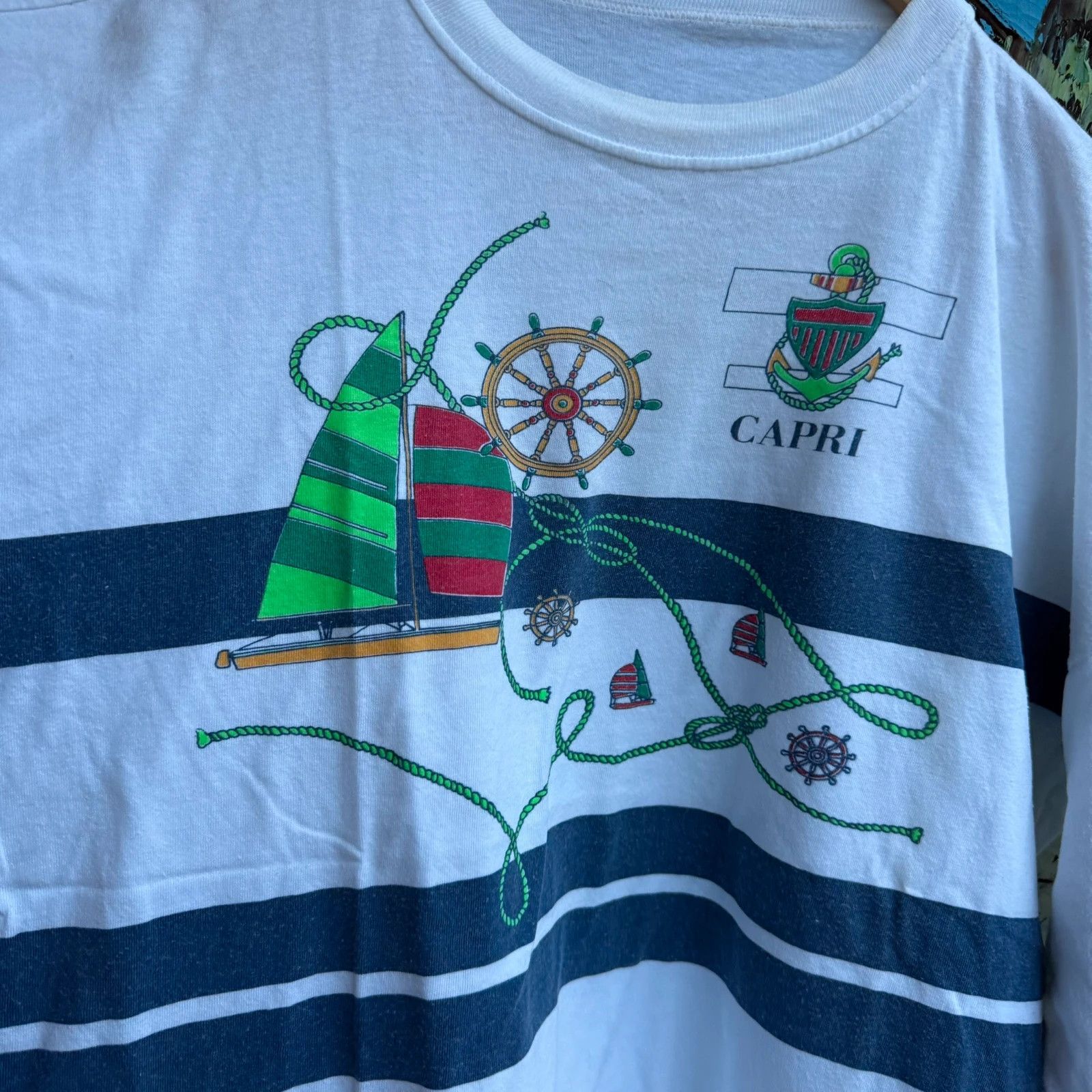 Vintage Vintage 90s Graphic Tee Capri Retro Single Stitch Size US L / EU 52-54 / 3 - 4 Thumbnail