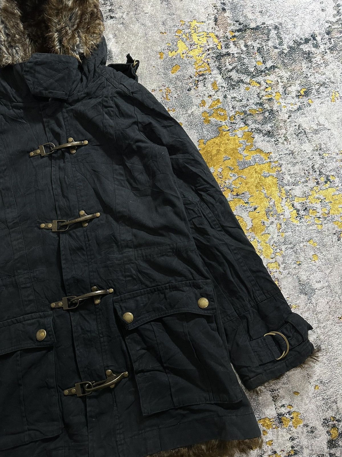 If Six Was Nine 2000s PUNK PADLOCK FAUX FUR APOCALYPSE JACKET LGB STYLE Size US M / EU 48-50 / 2 - 6 Thumbnail