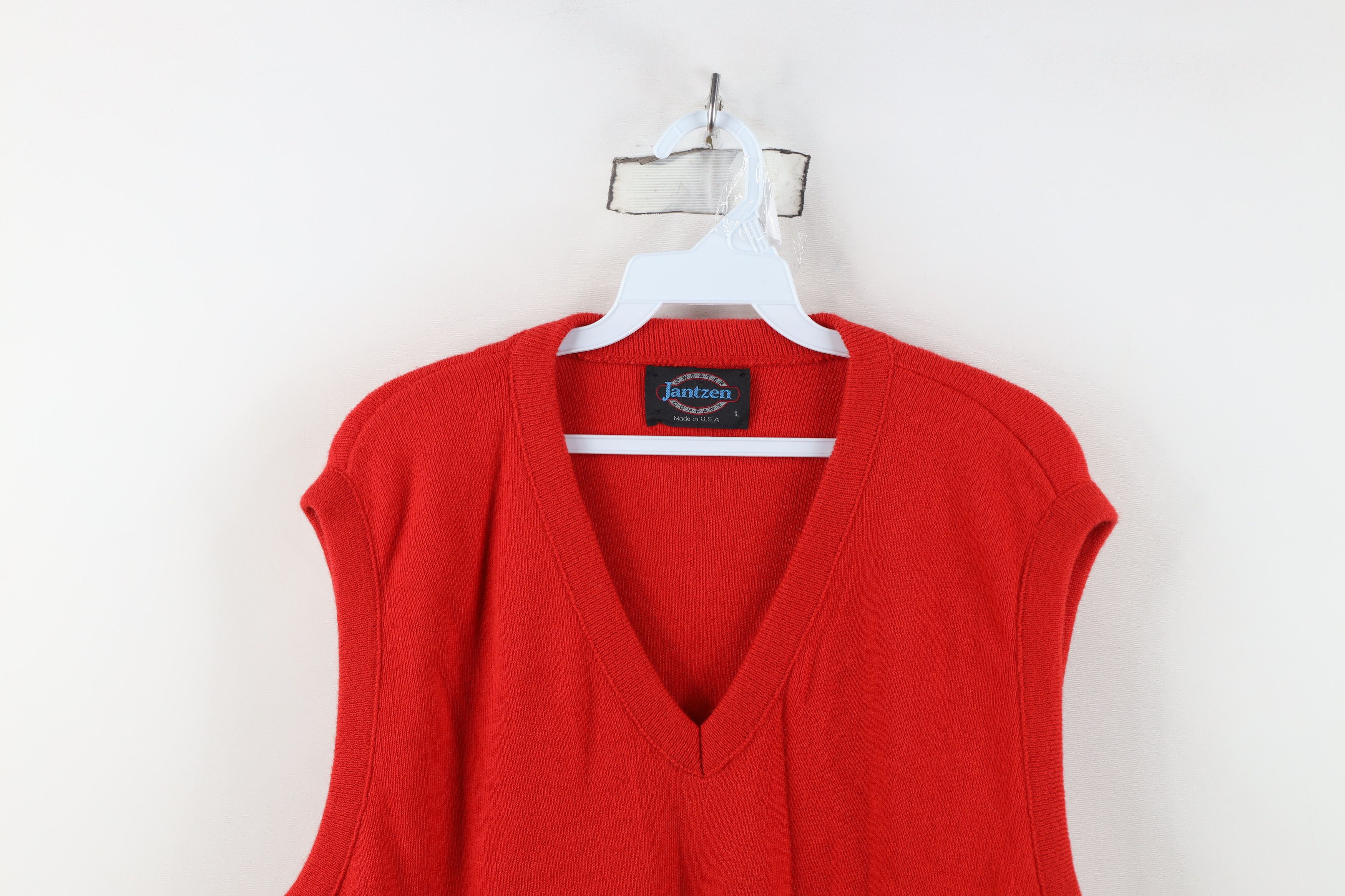 Vintage Vintage 70s Streetwear Knit V-Neck Sweater Vest Red USA Size US L / EU 52-54 / 3 - 2 Thumbnail