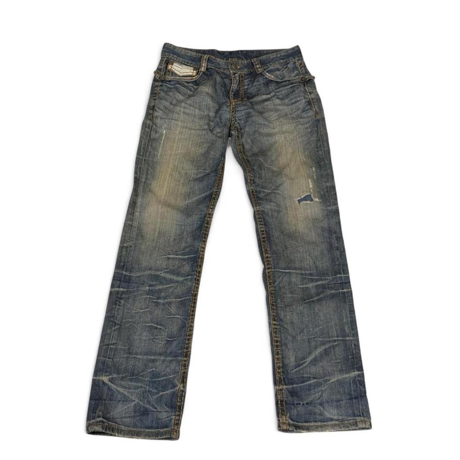 True Religion Crazy EXR mud wash denim jeans with back pockets design Size 34" / US 12 / IT 48 - 3 Thumbnail