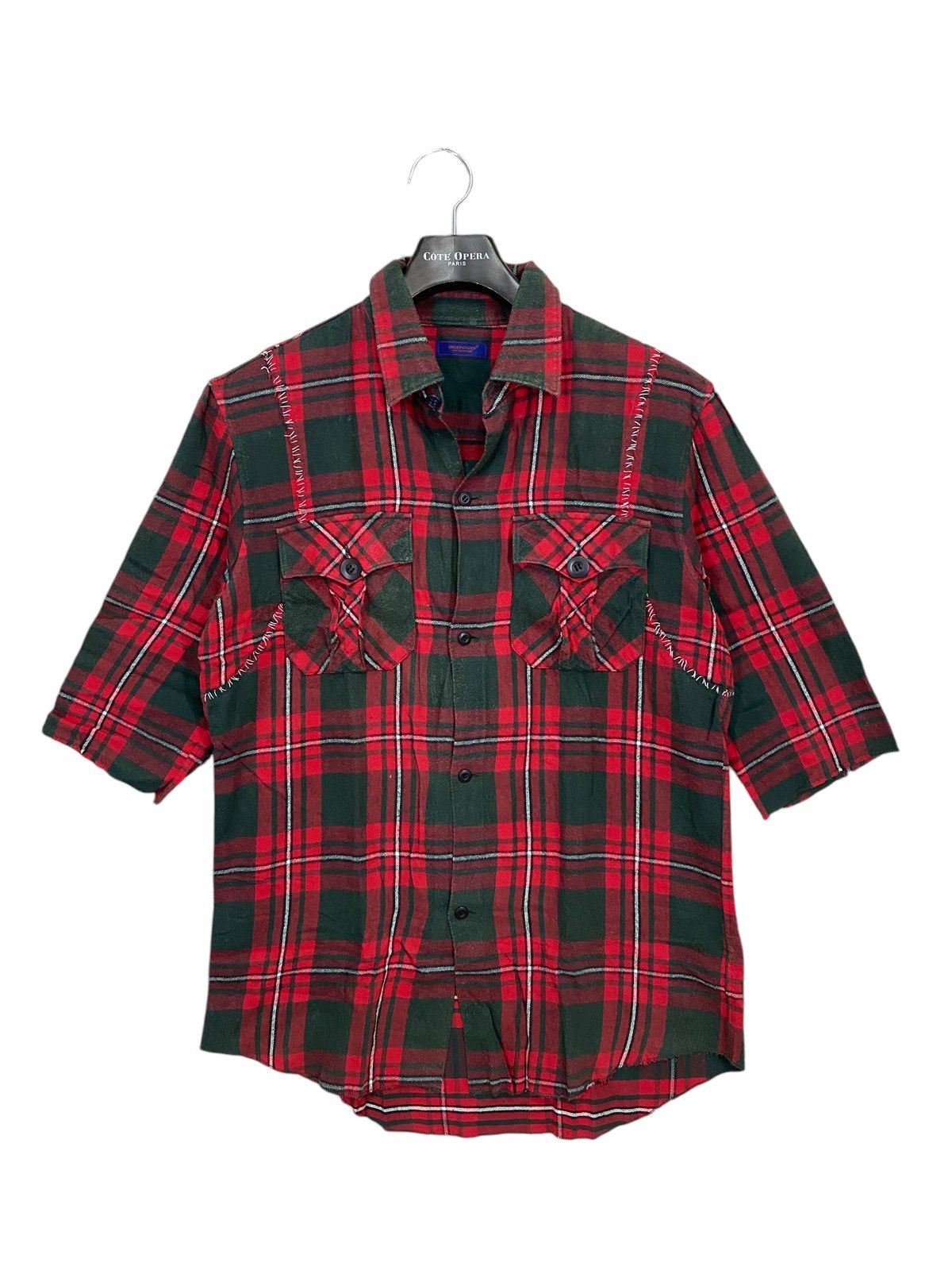 Japanese Brand × Jun Takahashi × Undercover Vintage UNDERCOVER JUN TAKAHASHI tartan shirt button ups Size US M / EU 48-50 / 2 - 2 Thumbnail