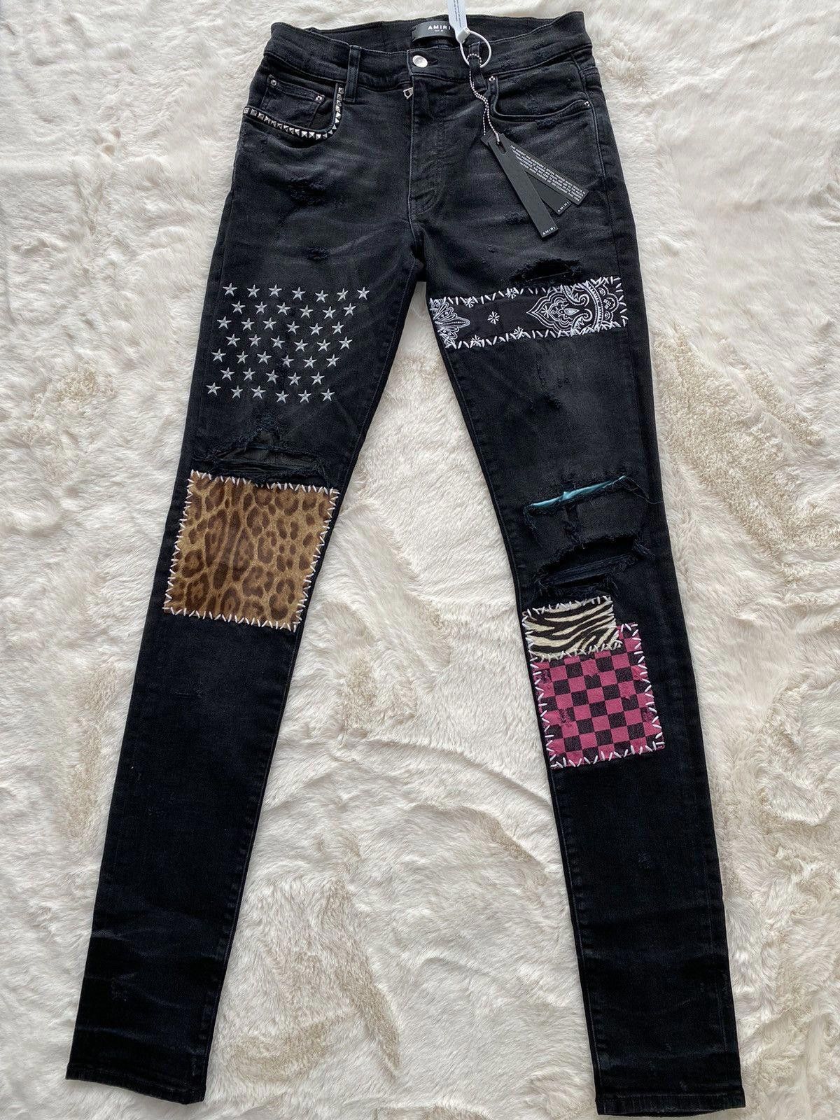 Amiri $1500 Black Boucle Patch Carpenter Jeans | Grailed