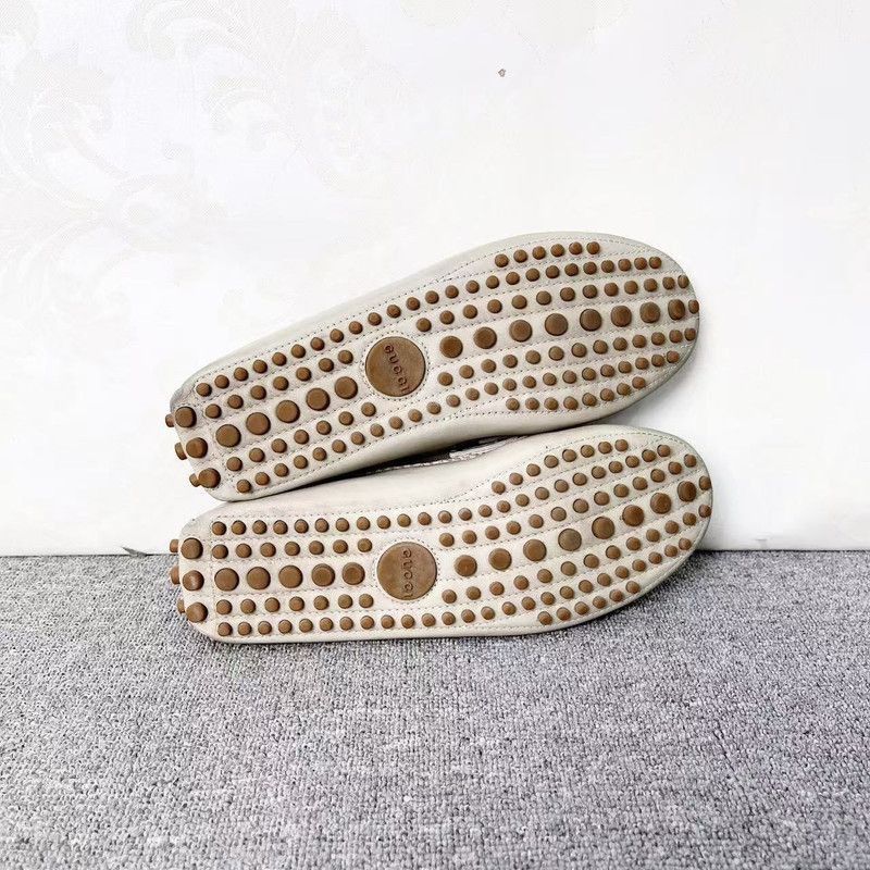 Gucci Gucci Classic All-Leather Casual Loafers in White Size US 5.5 / EU 38 - 9 Thumbnail