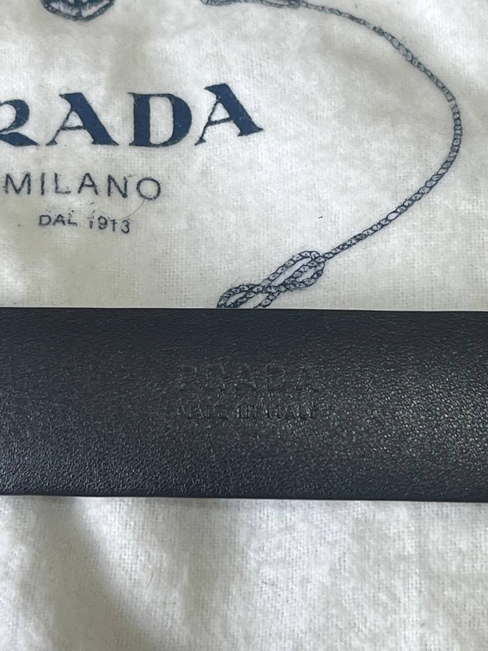 Prada Vintage Prada Black Smooth Leather Belt w/ Silver Buckle Size ONE SIZE - 4 Thumbnail