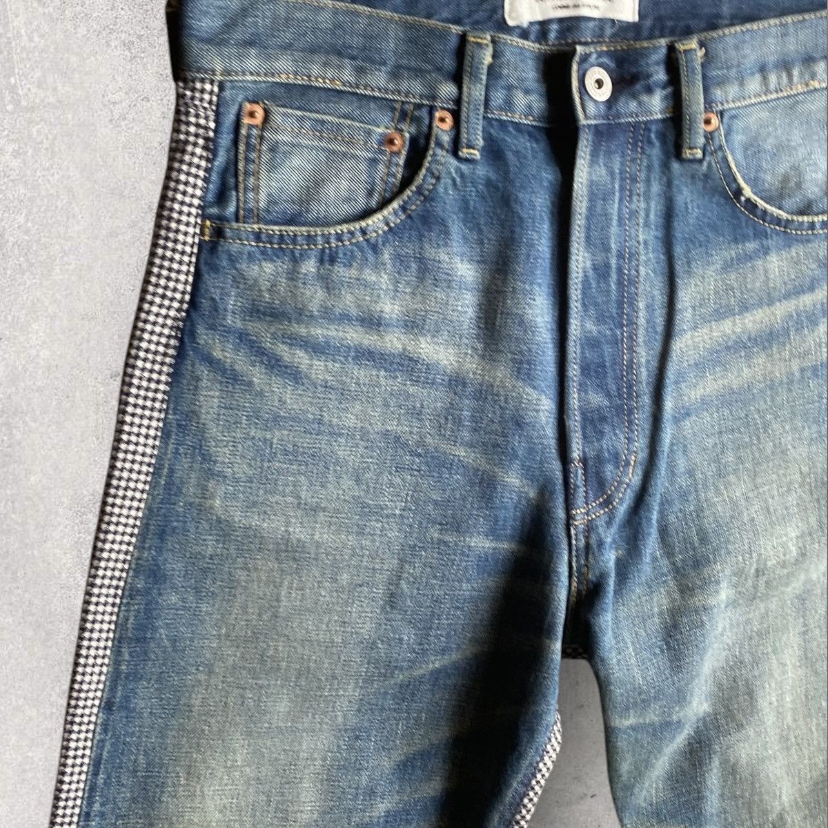 Junya Watanabe Fall2013 Denim/Houndstooth Baggy Jeans Size 30" / US 8 / IT 44 - 2 Thumbnail