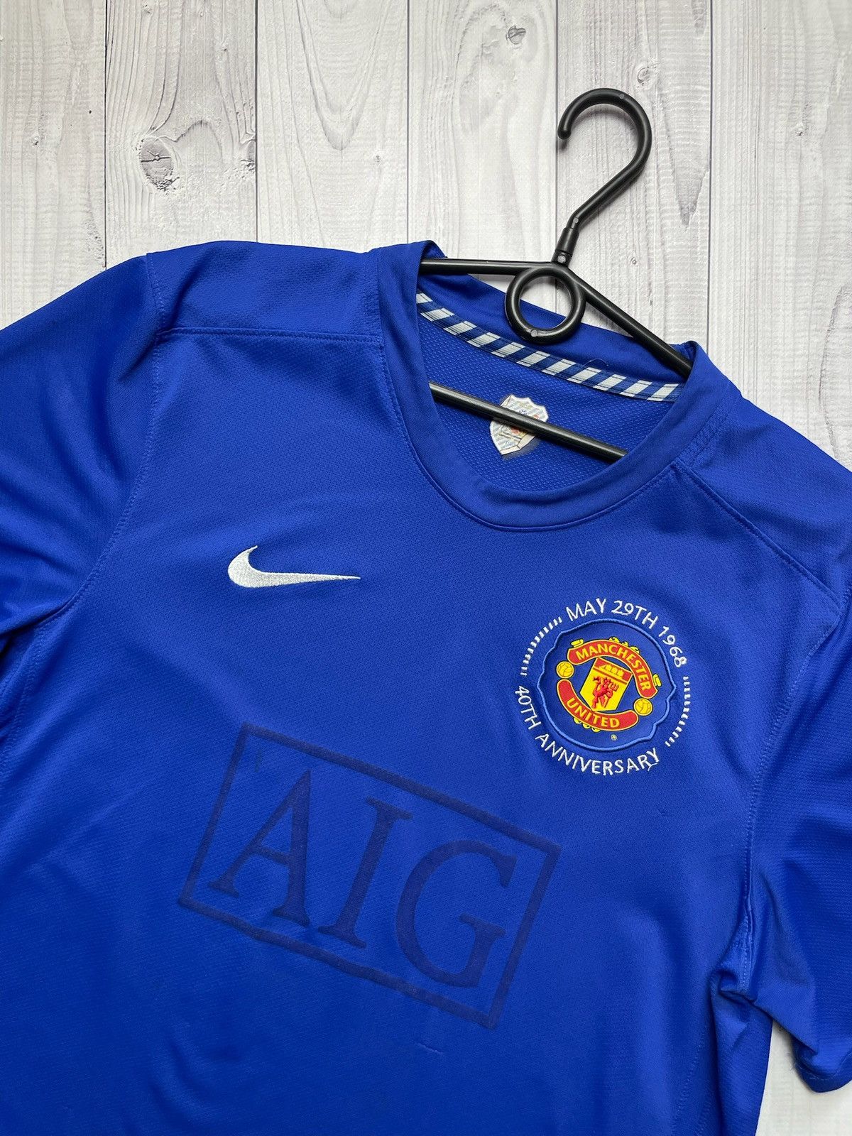 Nike × Vintage Vintage Nike Manchester United soccer jersey blue size L Size US L / EU 52-54 / 3 - 2 Thumbnail