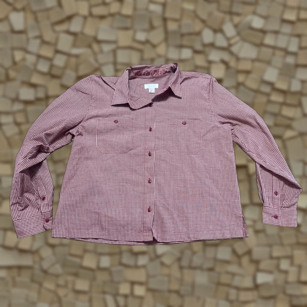 Vintage Christopher & Banks Shirt Women’s L Red White Long Sleeve Button Up Size L / US 10 / IT 46 - 1 Thumbnail