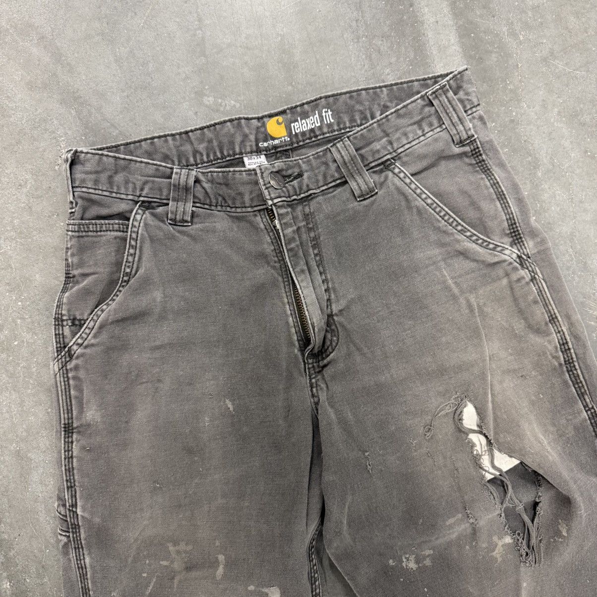 Carhartt × Vintage VTG Fucked Up Carhartt Paint Splatter Distressed Work Pants Size US 30 / EU 46 - 3 Thumbnail