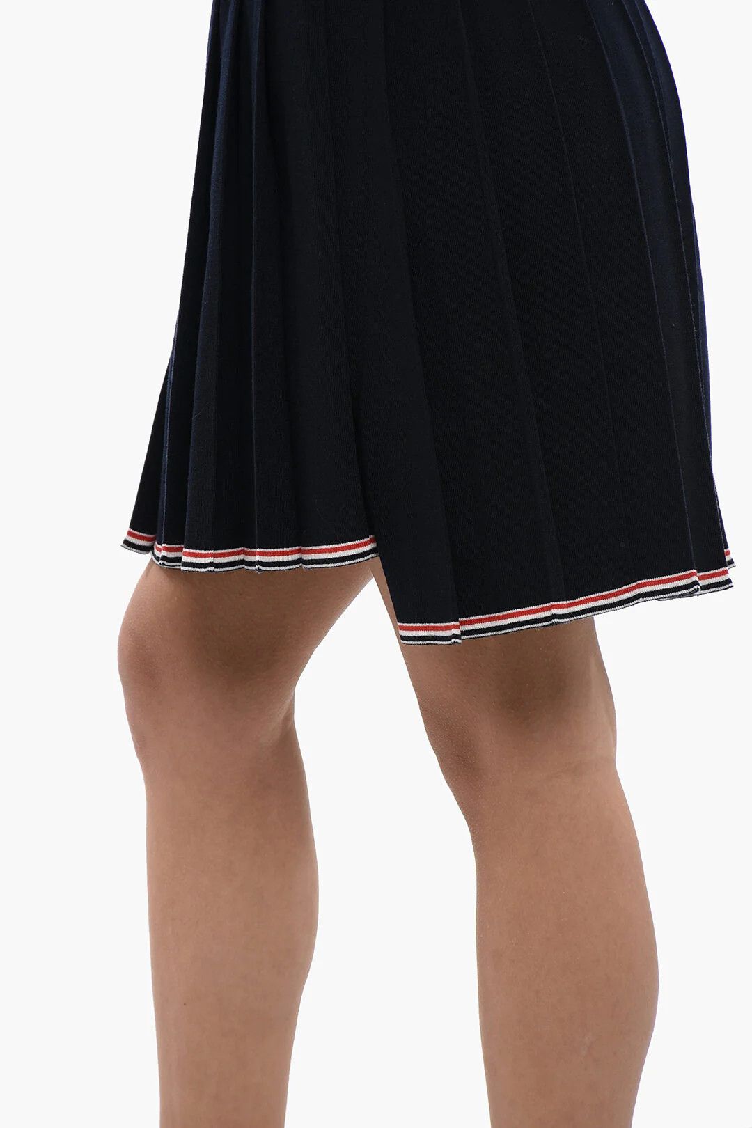 Thom Browne og1mm0426 Plissé Knit Miniskirt in Blue Size 27" / US 4 / IT 40 - 3 Thumbnail
