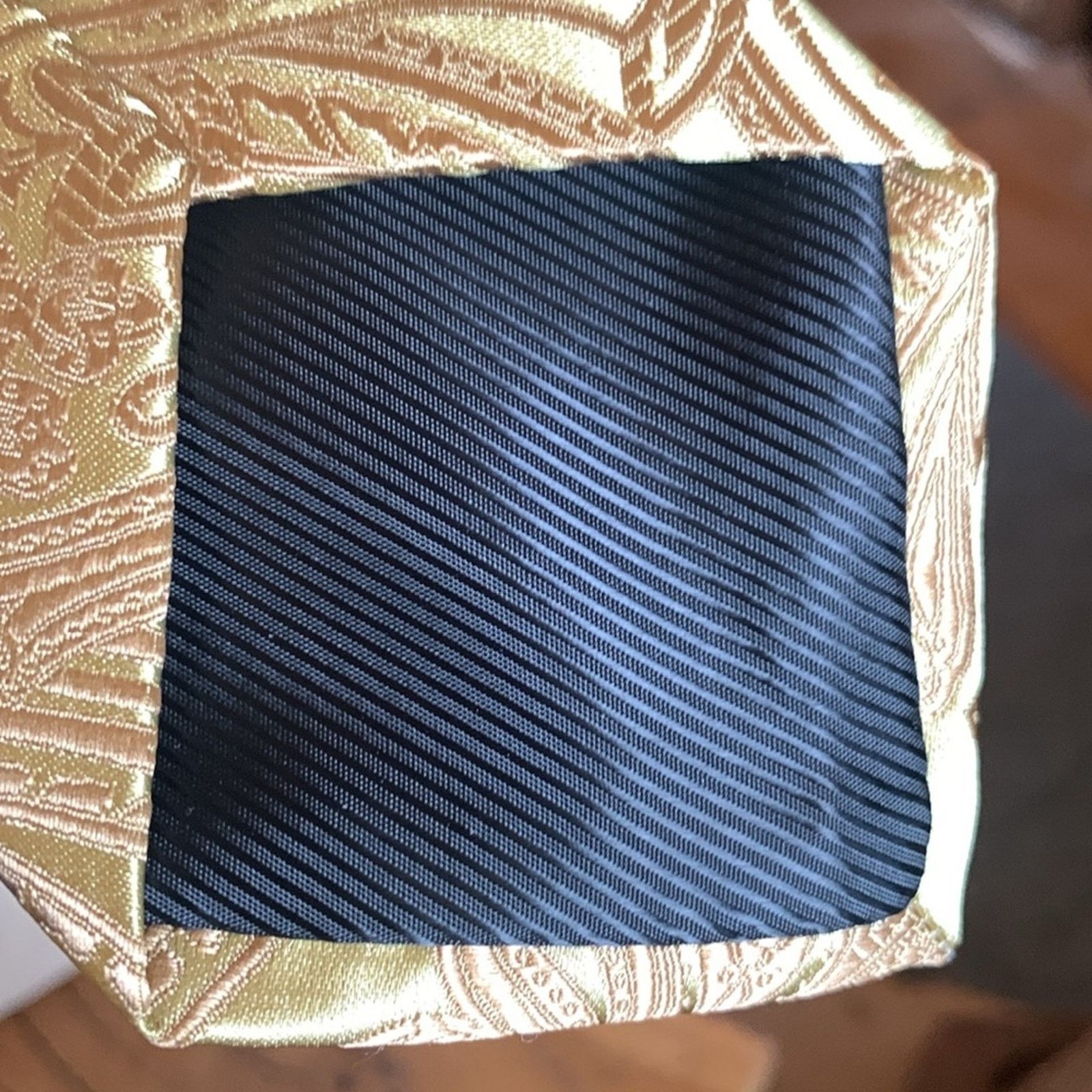 Vintage Barry Wang rich gold silk brocade jacquard handmade necktie Size ONE SIZE - 7 Thumbnail