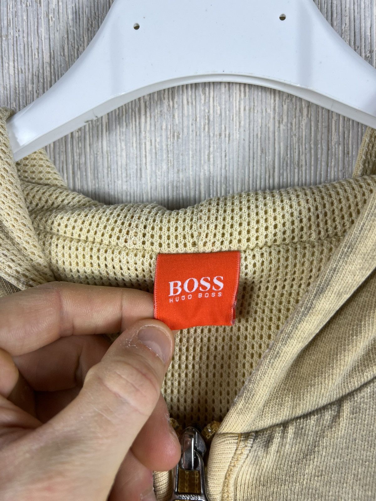 Hugo Boss Vintage Hugo Boss y2k dusty burned thermal zip basic hoodie Size US L / EU 52-54 / 3 - 14 Thumbnail