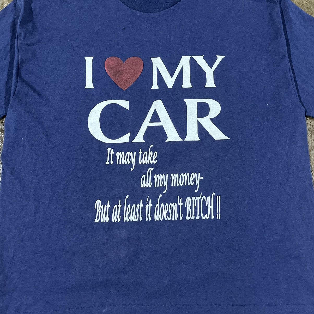 Vintage Vintage 90s I Love My Car Funny Humor Parody Joke Tee Shirt Size US XL / EU 56 / 4 - 1 Thumbnail