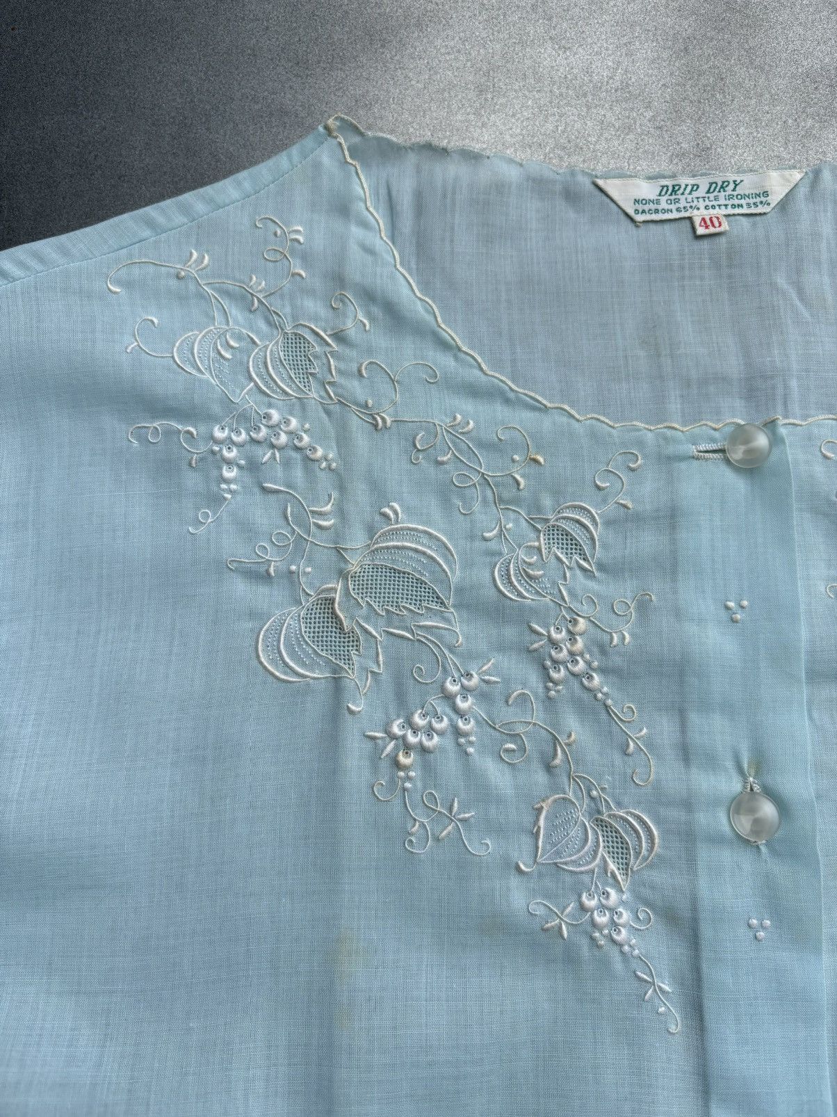 Vintage True Vintage Sheer Lace Night Shirt See Through Embroidered Size M / US 6-8 / IT 42-44 - 6 Thumbnail