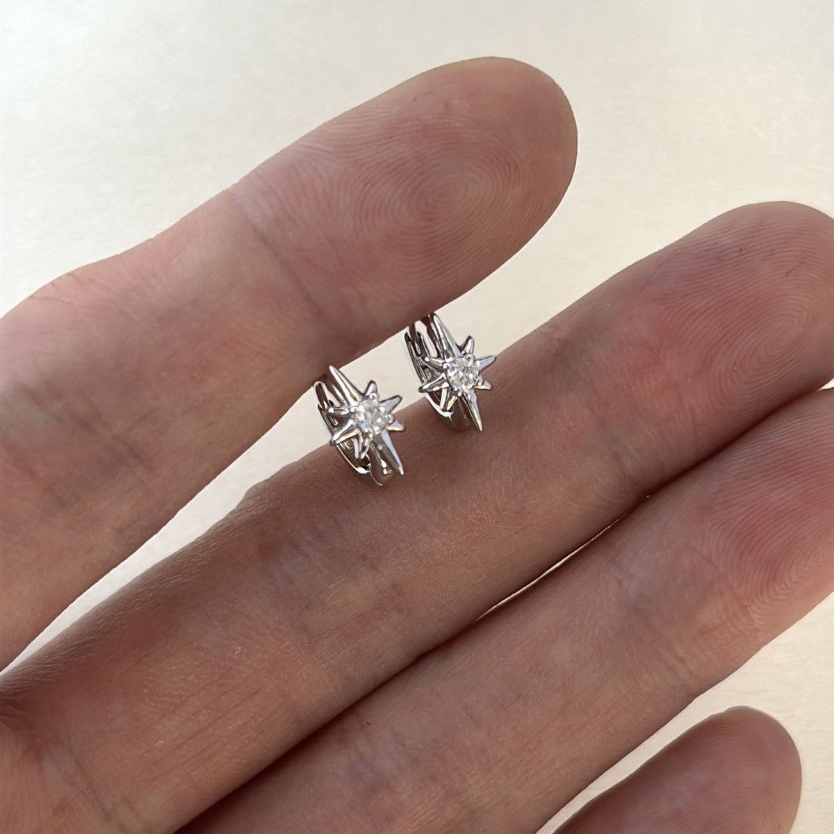 Other 10mm CZ Star Hoop Earrings for Men Women,Streetwear Hip Hop Size ONE SIZE - 5 Thumbnail