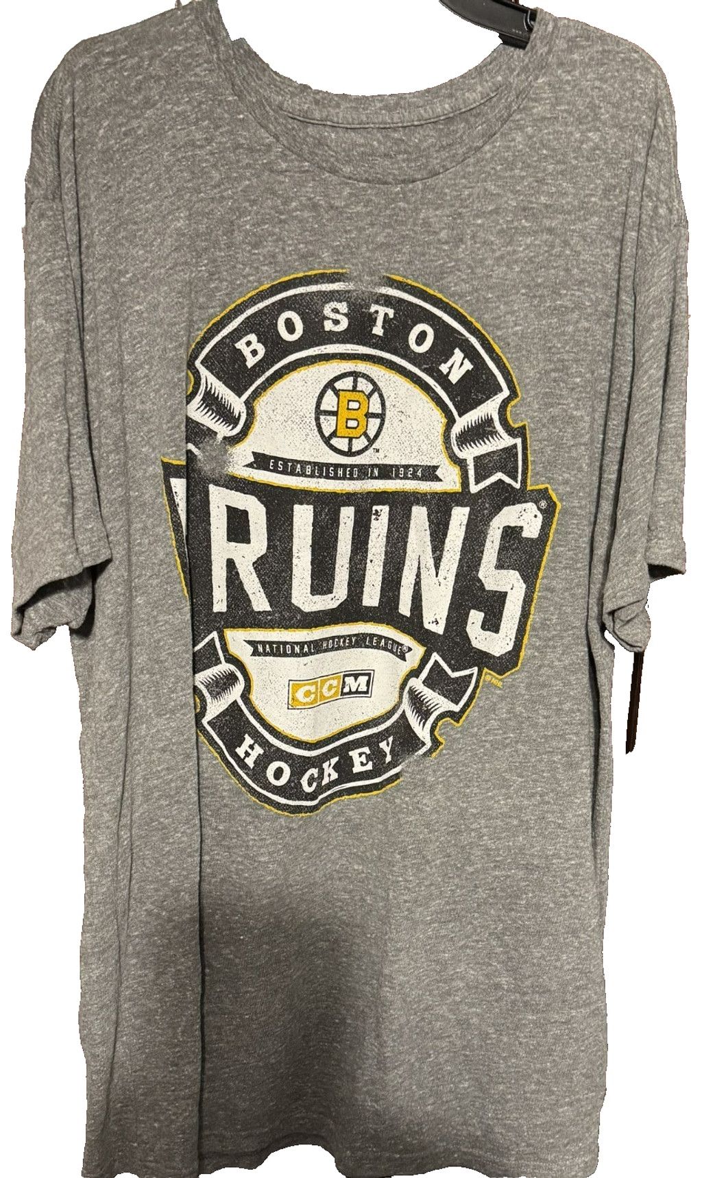 Ccm Boston Bruins CCM Gray T-shirt Men's Sz XL Size US XL / EU 56 / 4 - 1 Thumbnail