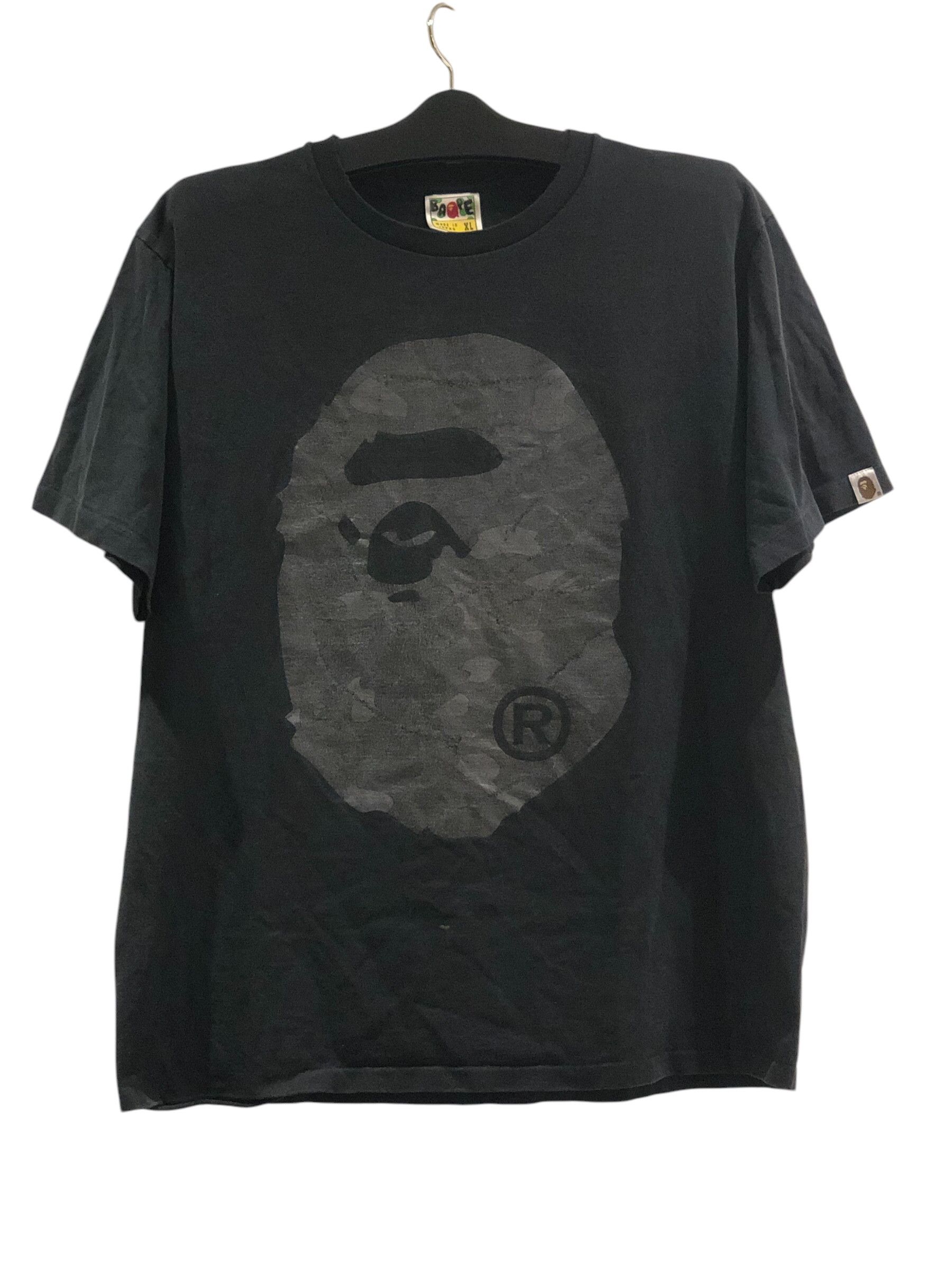 Bape × Hypebeast × Vintage Vintage Worn Bape Black Camo Big Logo Tee Size US XL / EU 56 / 4 - 1 Thumbnail