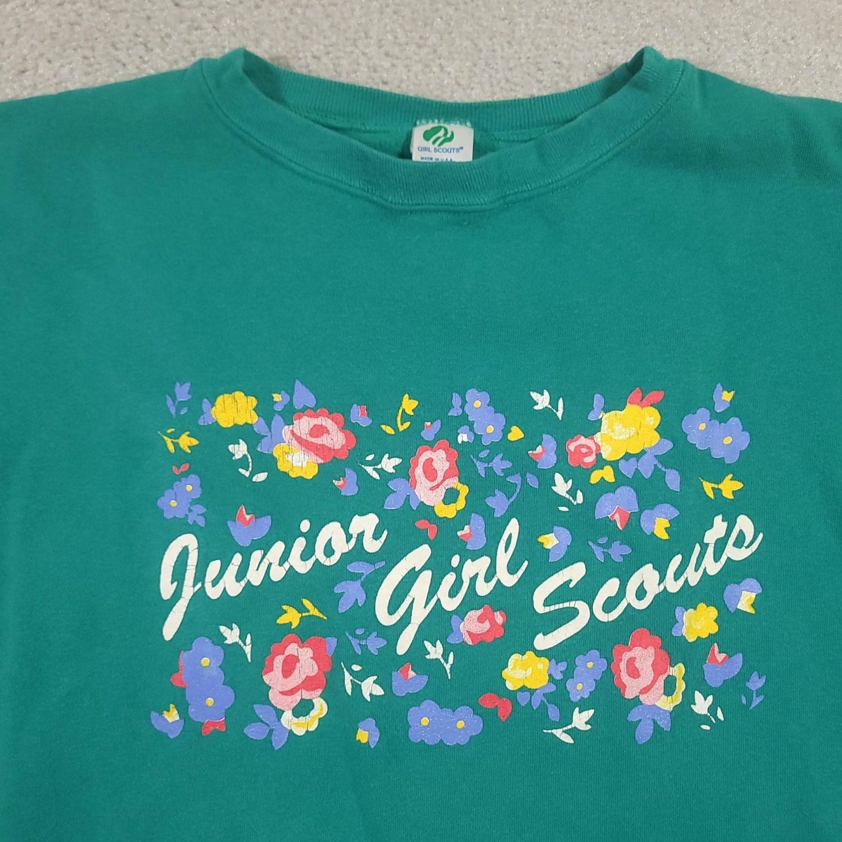 Vintage VINTAGE Girl Scouts Sweatshirt Womens Medium Green Junior Made USA 90s Size M / US 6-8 / IT 42-44 - 3 Thumbnail